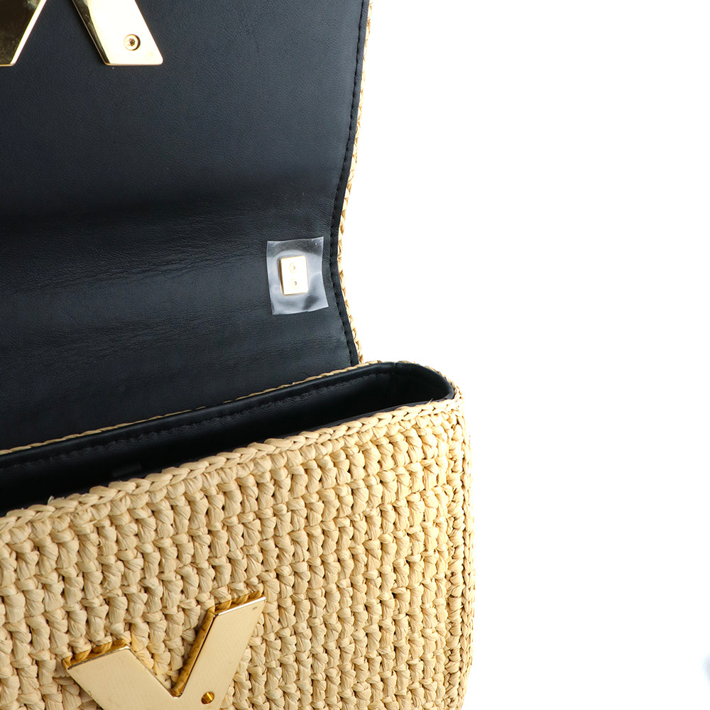 LOUIS VUITTON - Sac à bandoulière Twist MM en raphia naturel