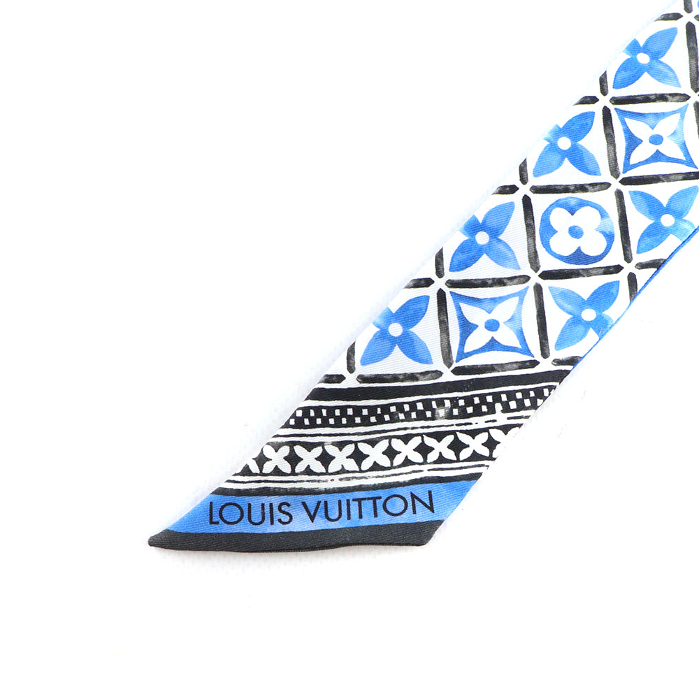 LOUIS VUITTON - Twilly en soie Monogram Flower Tile BB