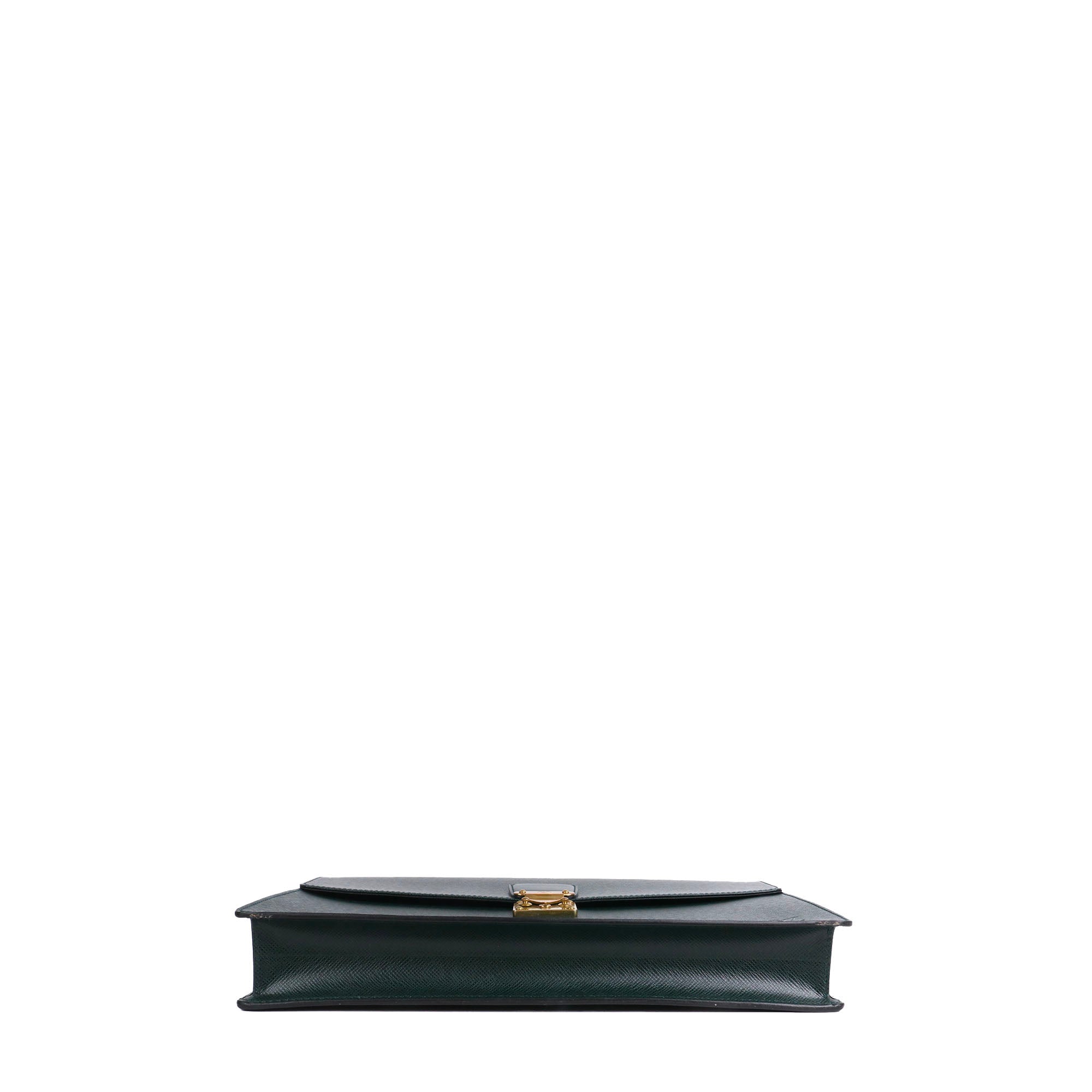 LOUIS VUITTON - Cartable Kourad Louis Vuitton Vintage en cuir grainé vert