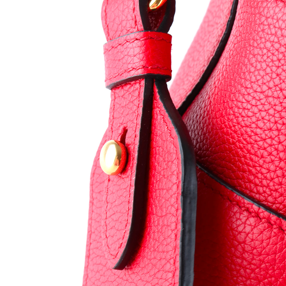 PRADA - Red grained leather shoulder bag