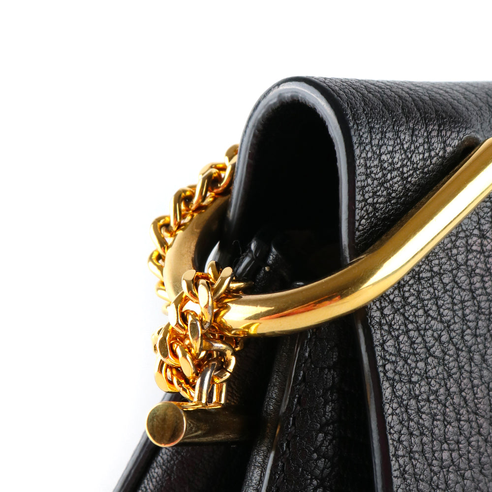 CHLOÉ - Sac à bandoulière Drew en cuir grainé noir