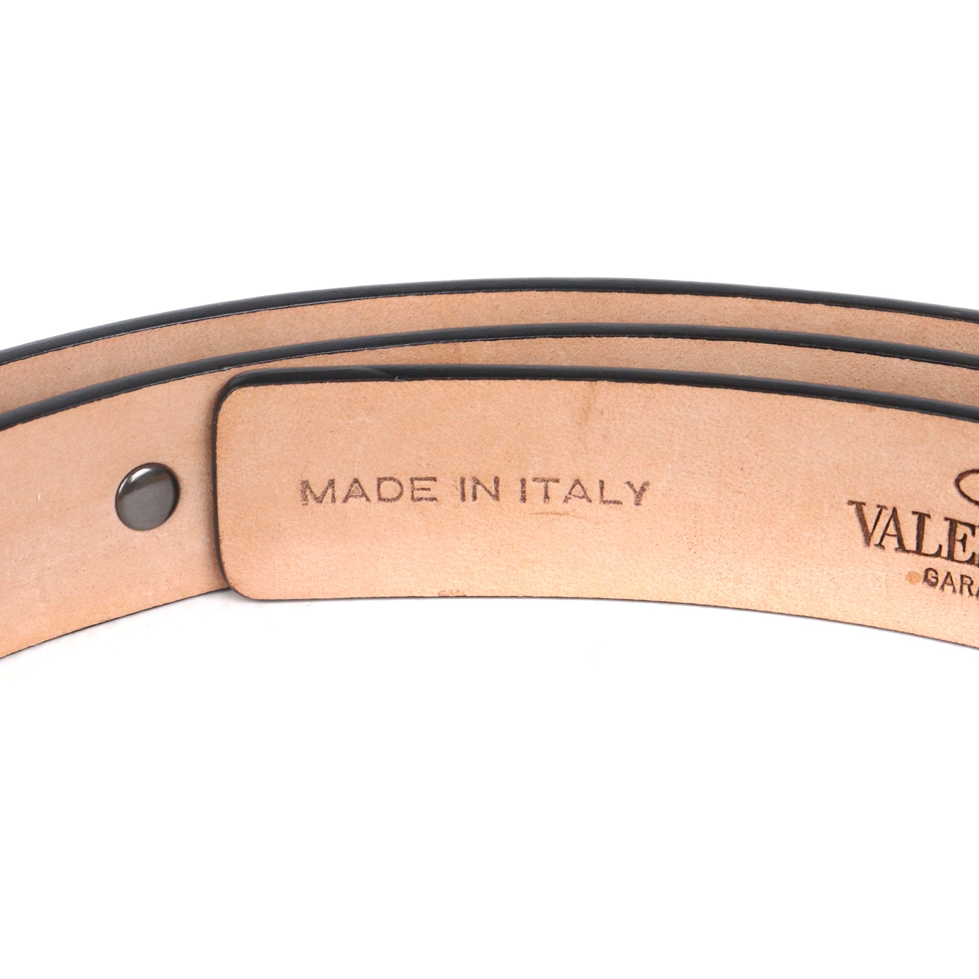 VALENTINO - Ceinture Rockstud Valentino en cuir noir (T95)