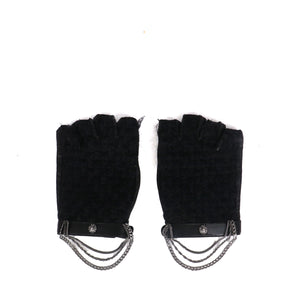 CHANEL - Mitaines Chanel en cuir noir (M)