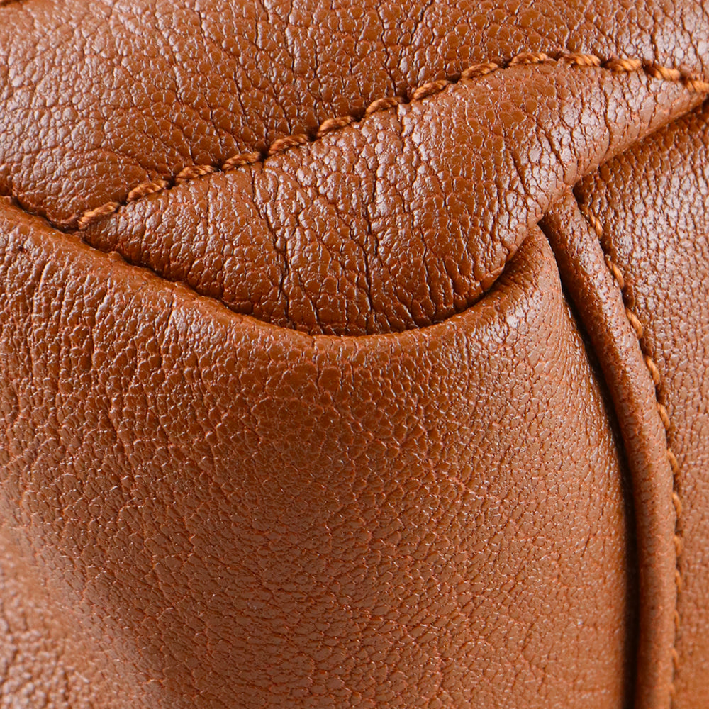SAINT LAURENT - Sac à épaule Collège en cuir grainé marron