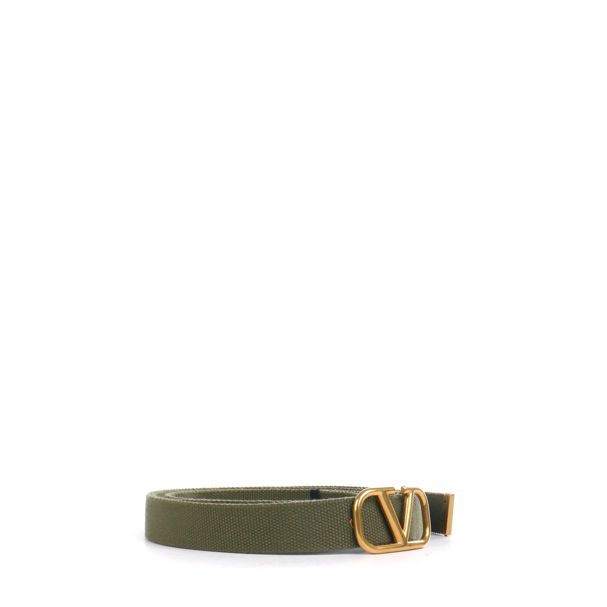 VALENTINO - Ceinture Valentino en toile kaki (T95)