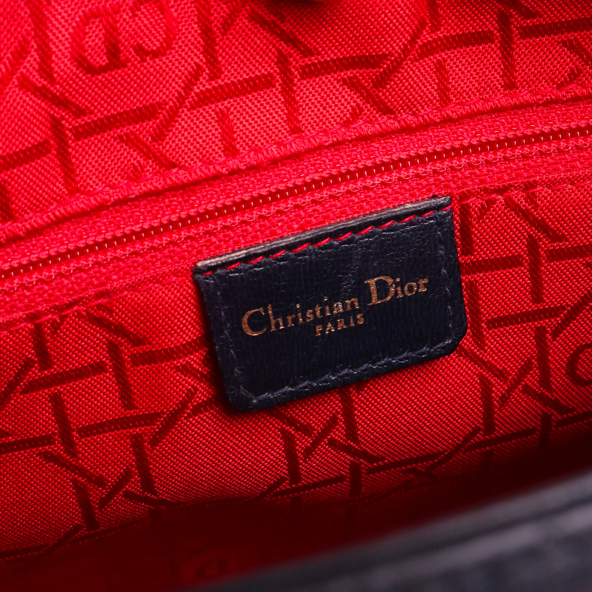 DIOR - Lady Dior medium handbag in vintage black leather