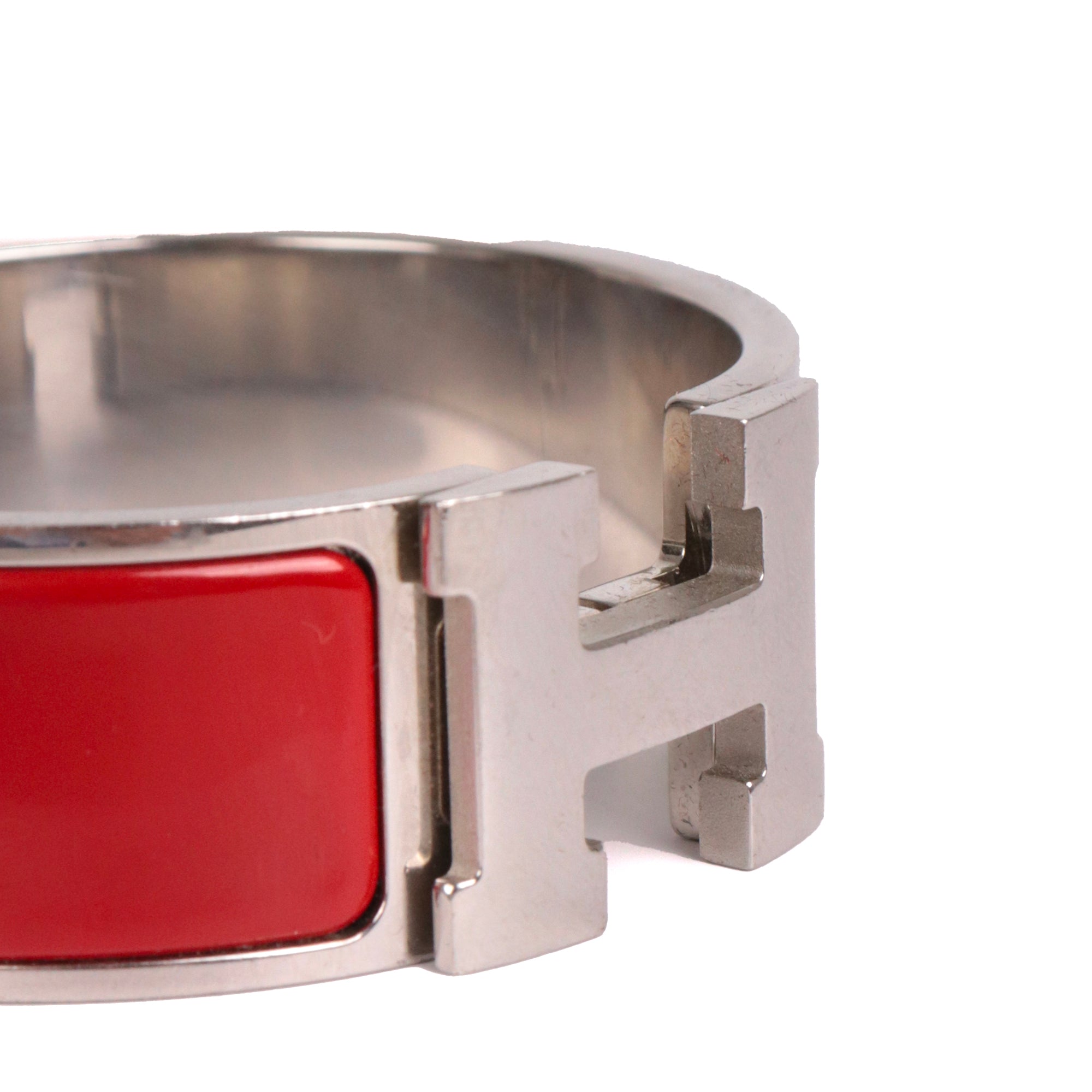 HERMÈS - Clic Clac H bracelet in orange enamel (T0)
