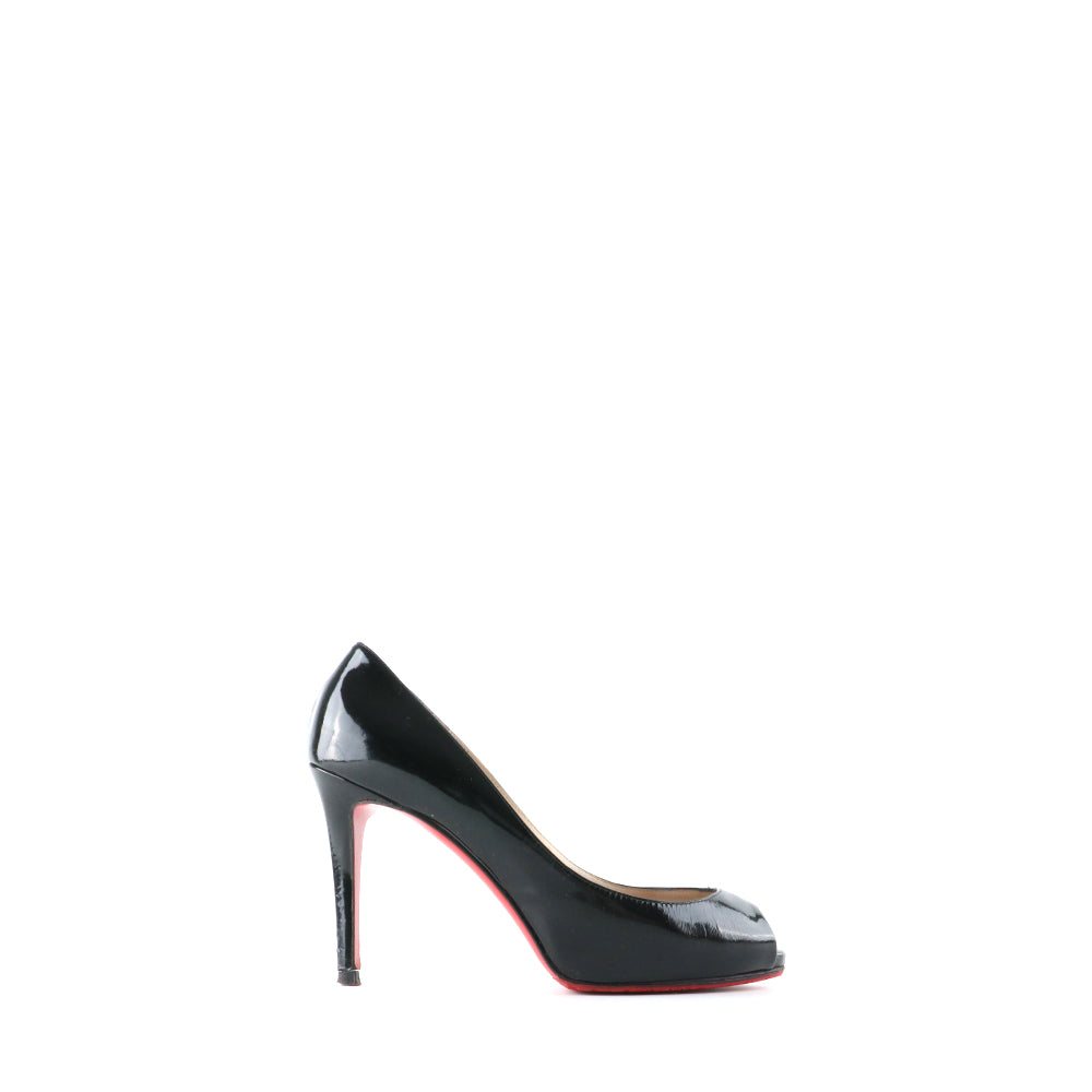 LOUBOUTIN - Escarpins Lady Claude en cuir noir verni (T36,5)