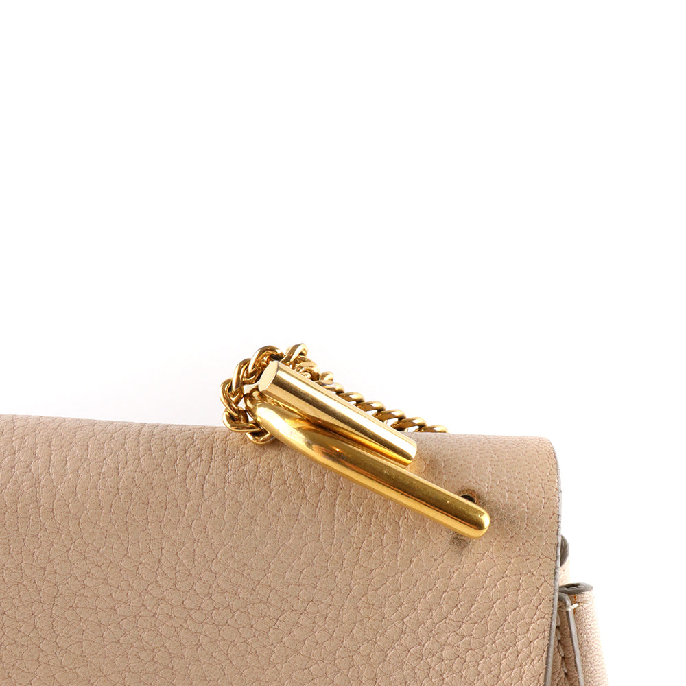 CHLOÉ - Sac à bandoulière Drew en cuir grainé beige