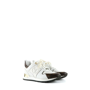 LOUIS VUITTON - Run Away sneakers in leather and monogram canvas (T37)