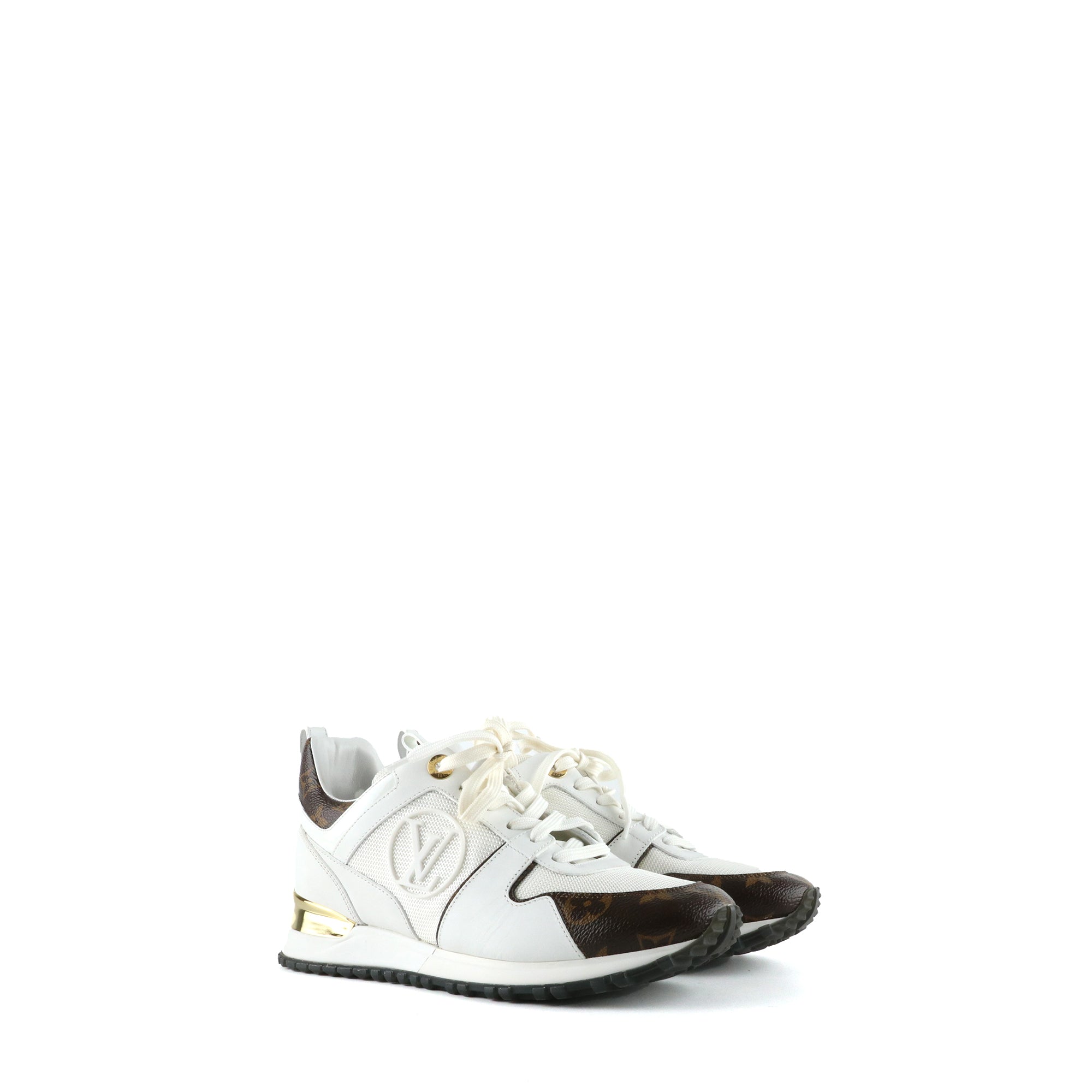 LOUIS VUITTON - Sneakers Run Away en cuir et toile monogramme (T37)