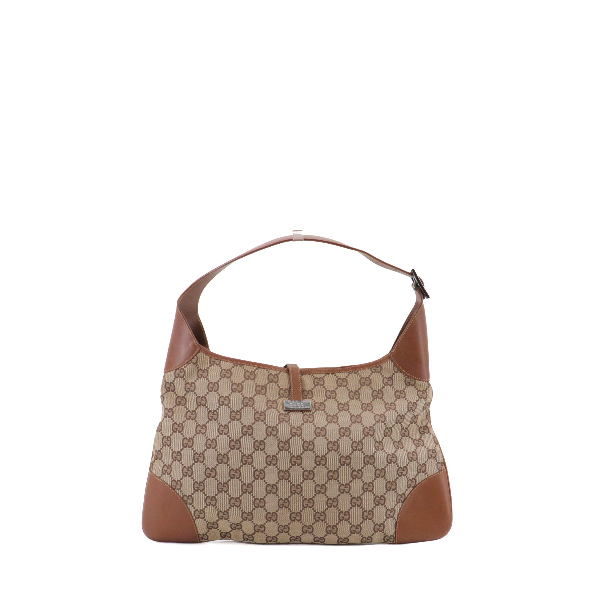 GUCCI - Sac à épaule Jackie Hobo Edition Limitée 2010 Gucci grande taille en toile monogrammée et cuir marron vintage
