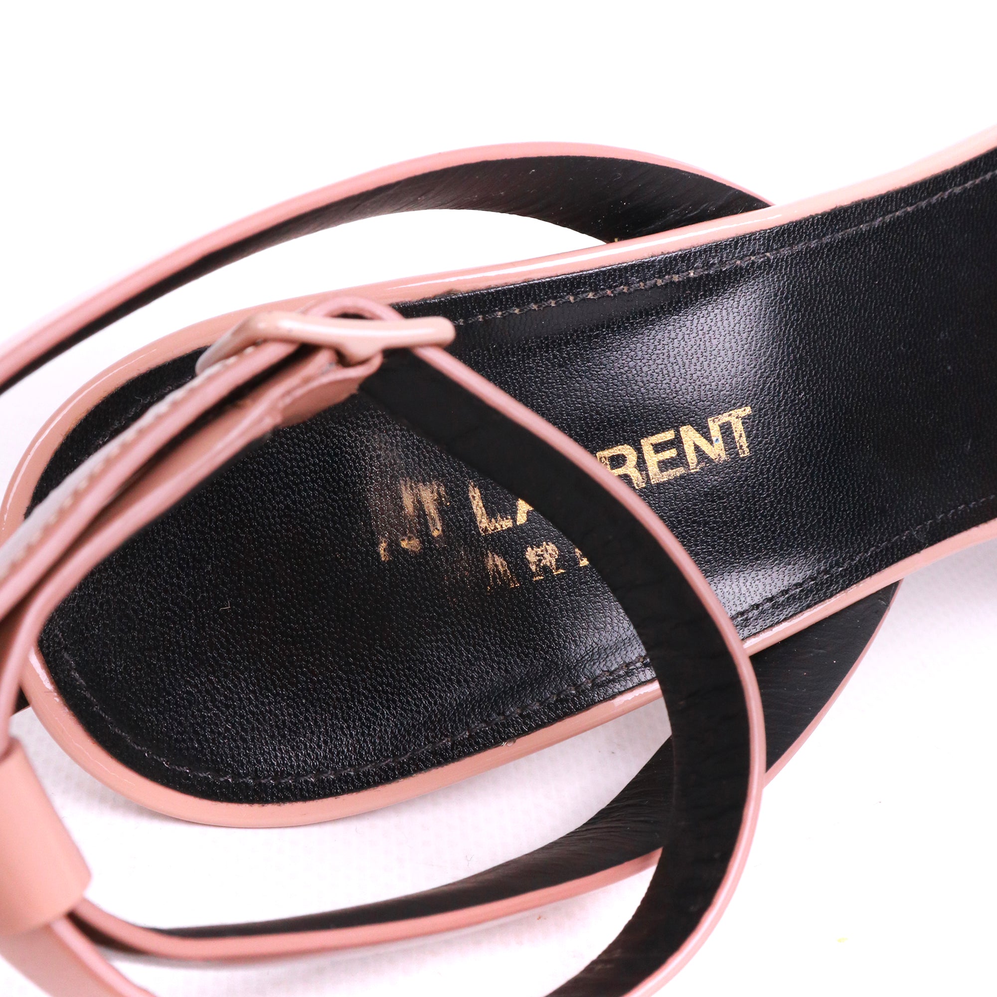 SAINT LAURENT - Escarpins Tribute Saint Laurent en cuir verni rose poudré (T39)