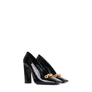 SAINT LAURENT - Escarpins Swing Saint Laurent en cuir verni noir (T38,5)