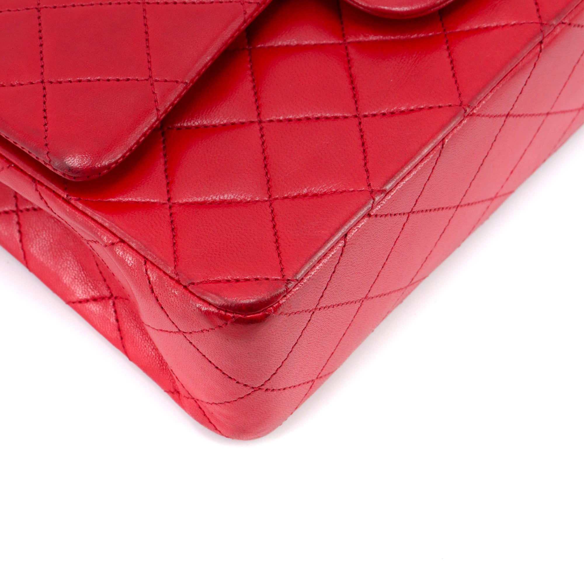 CHANEL - Classic/Timeless 23 Chanel vintage double flap handbag in red quilted leather