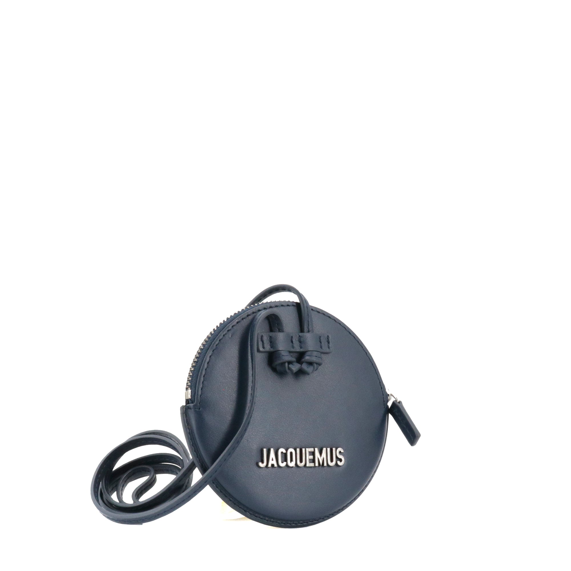 JACQUEMUS - Porte monnaie Le Pitchou Jacquemus en cuir lisse bleu marine