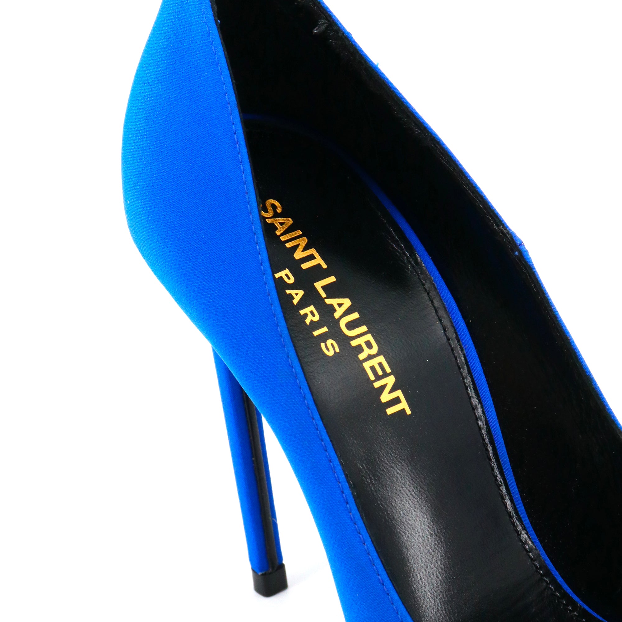SAINT LAURENT - Escarpins Zoé Saint Laurent en tissu bleu (T37)