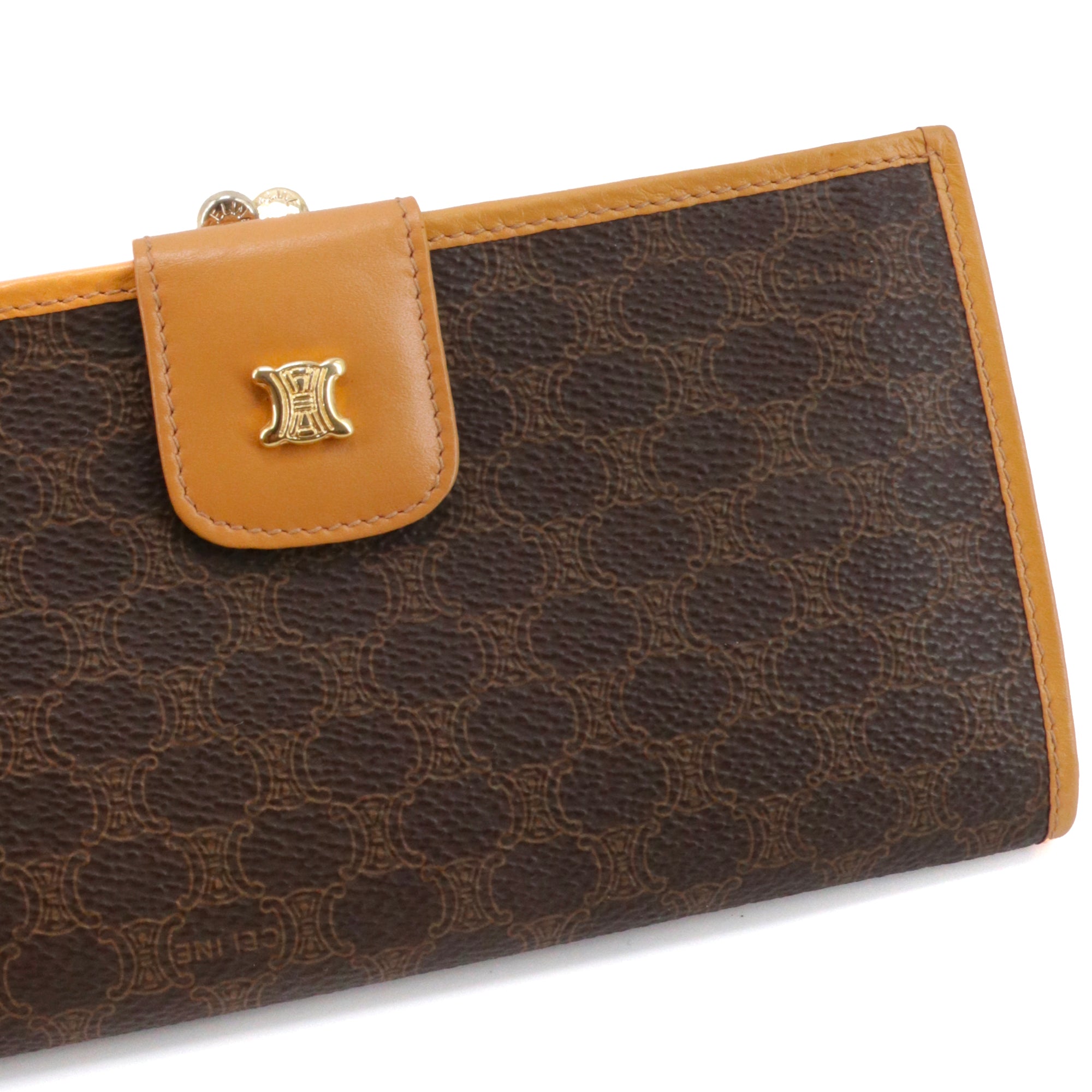 CELINE - Portefeuille Triomphe Celine en toile monogrammée vintage