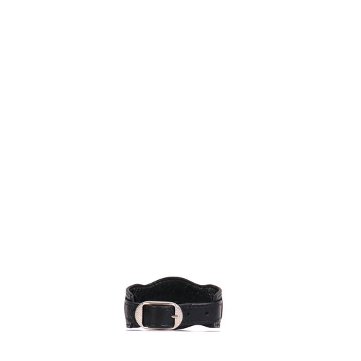 BALENCIAGA - Bracelet Metallic Edge Balenciaga en cuir noir (S)