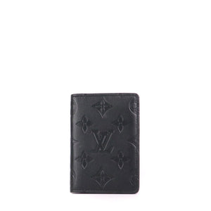 LOUIS VUITTON - Porte Cartes Organizer Louis Vuitton en cuir embossé noir