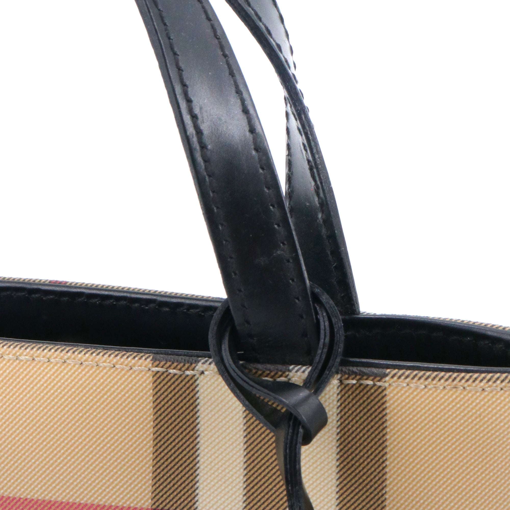 BURBERRY - Burberry check canvas handbag