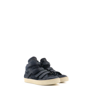 LOUIS VUITTON - Sneakers montantes Louis Vuitton en cuir bleu marine (T41.5)