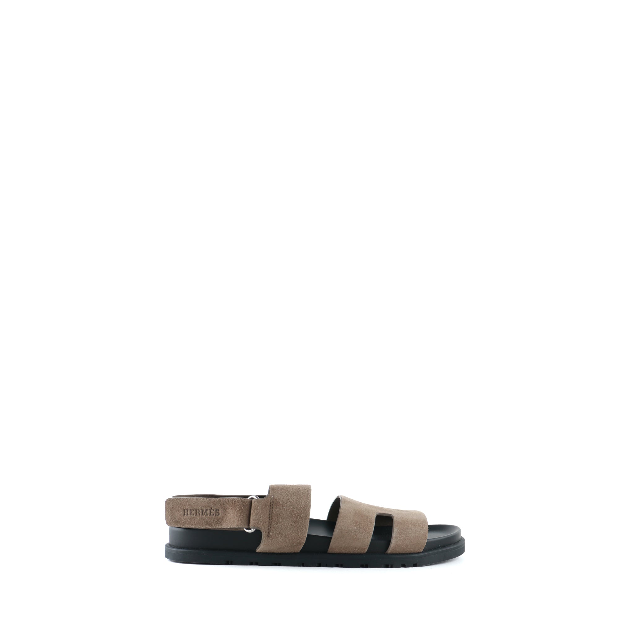 HERMÈS - Genius sandals in taupe suede (T42.5)