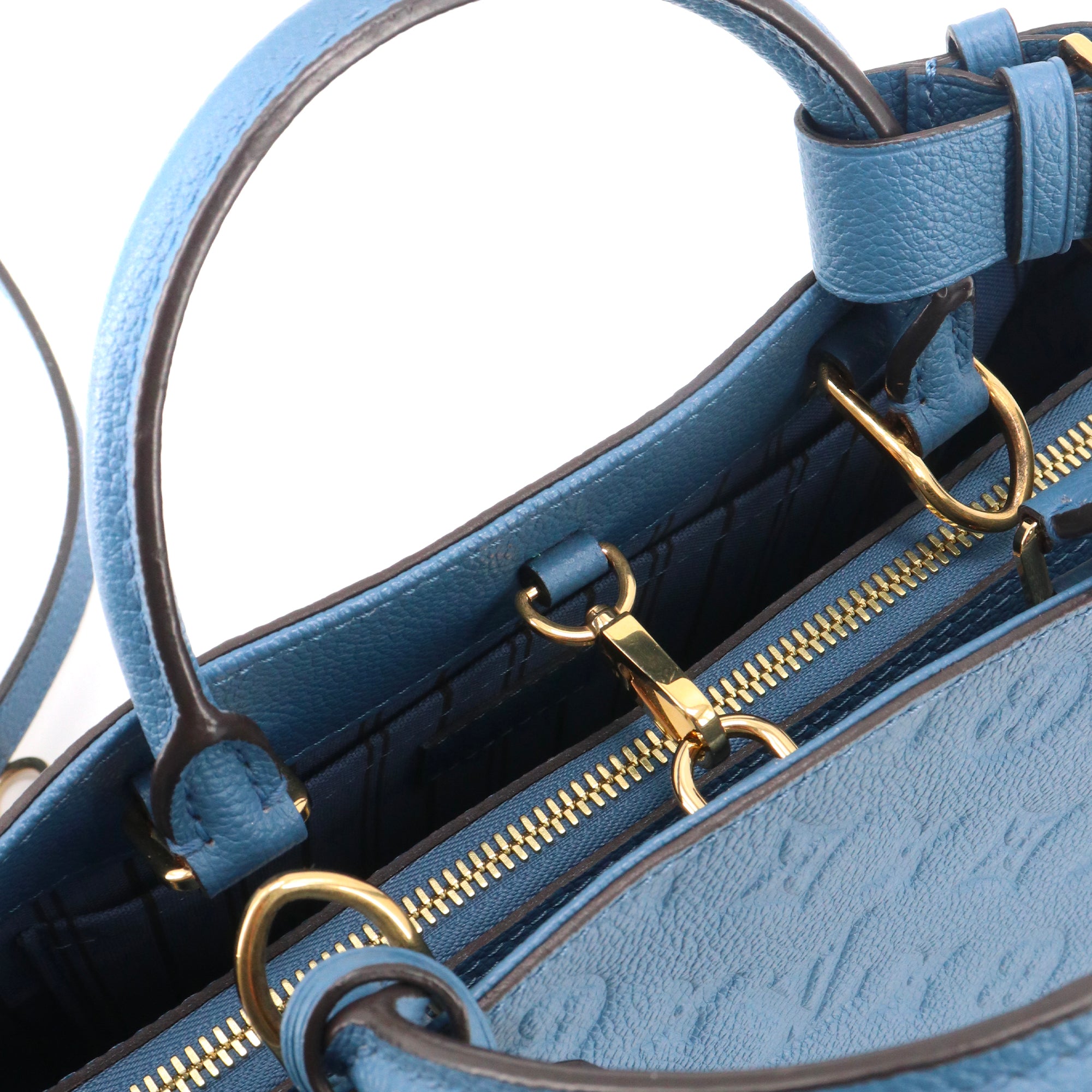 LOUIS VUITTON - Louis Vuitton Montaigne PM handbag in blue empreinte leather