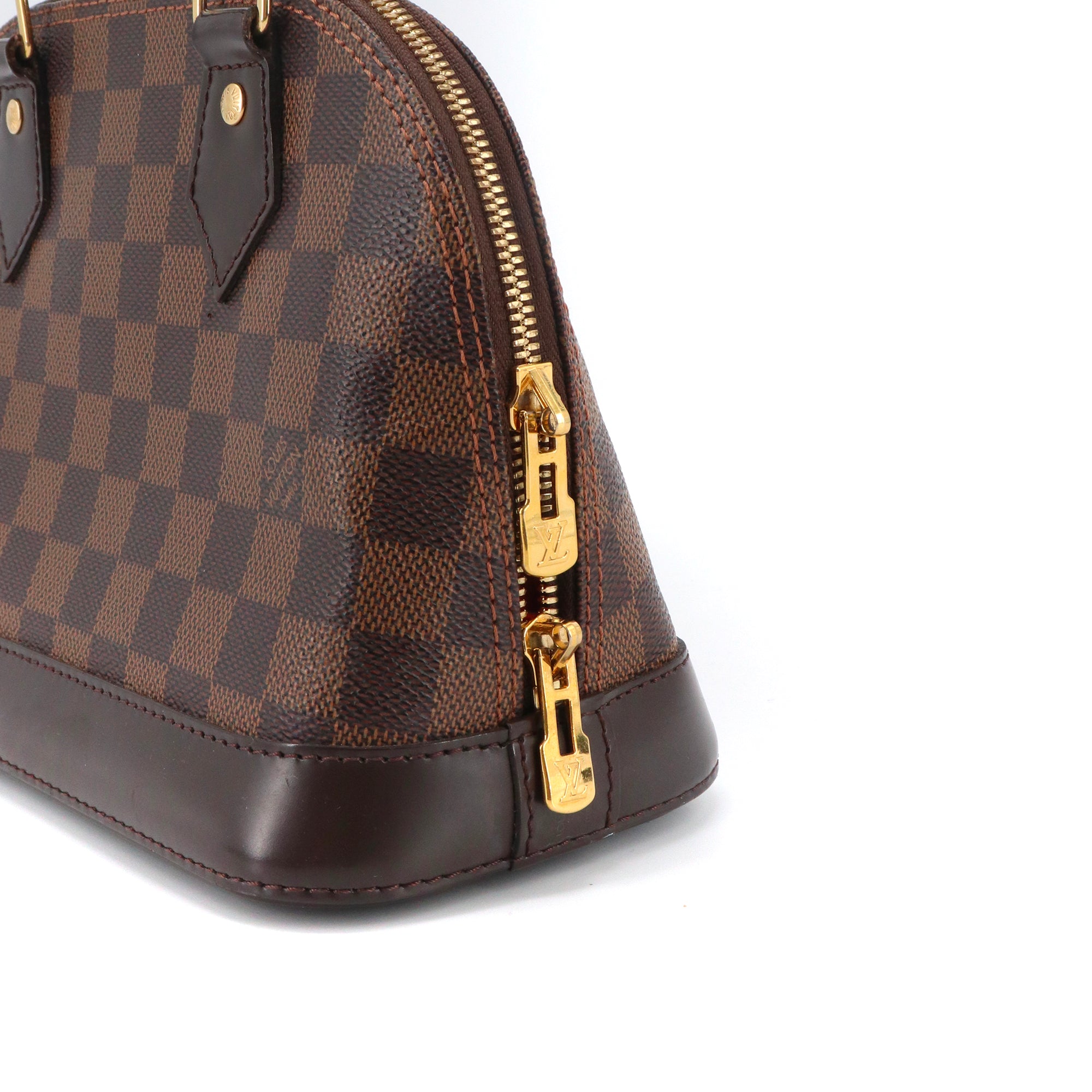 LOUIS VUITTON - Sac à bandoulière Alma BB Louis Vuitton en toile damier ébène
