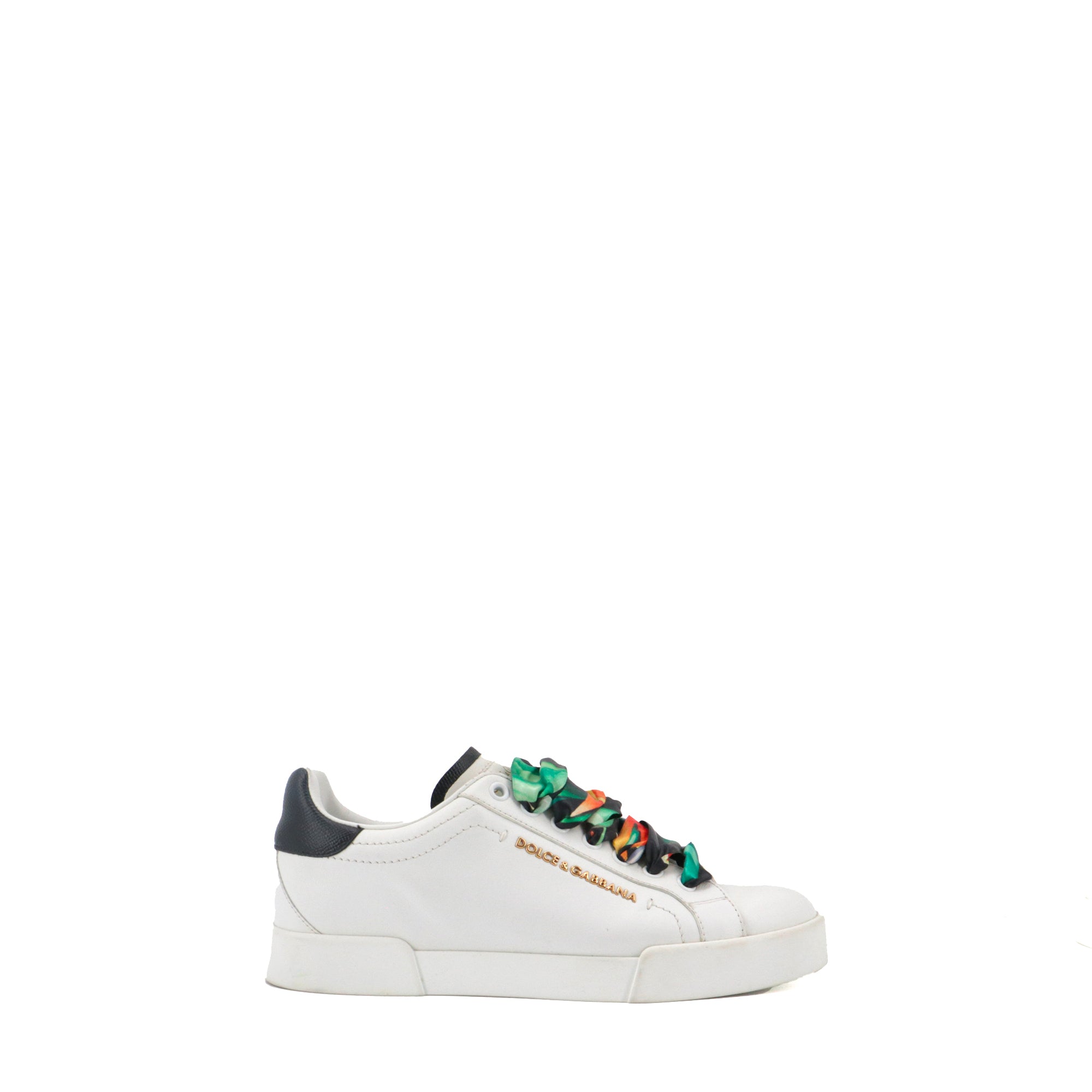DOLCE &amp; GABBANA - Dolce &amp; Gabbana Portofino sneakers in white leather (T38)