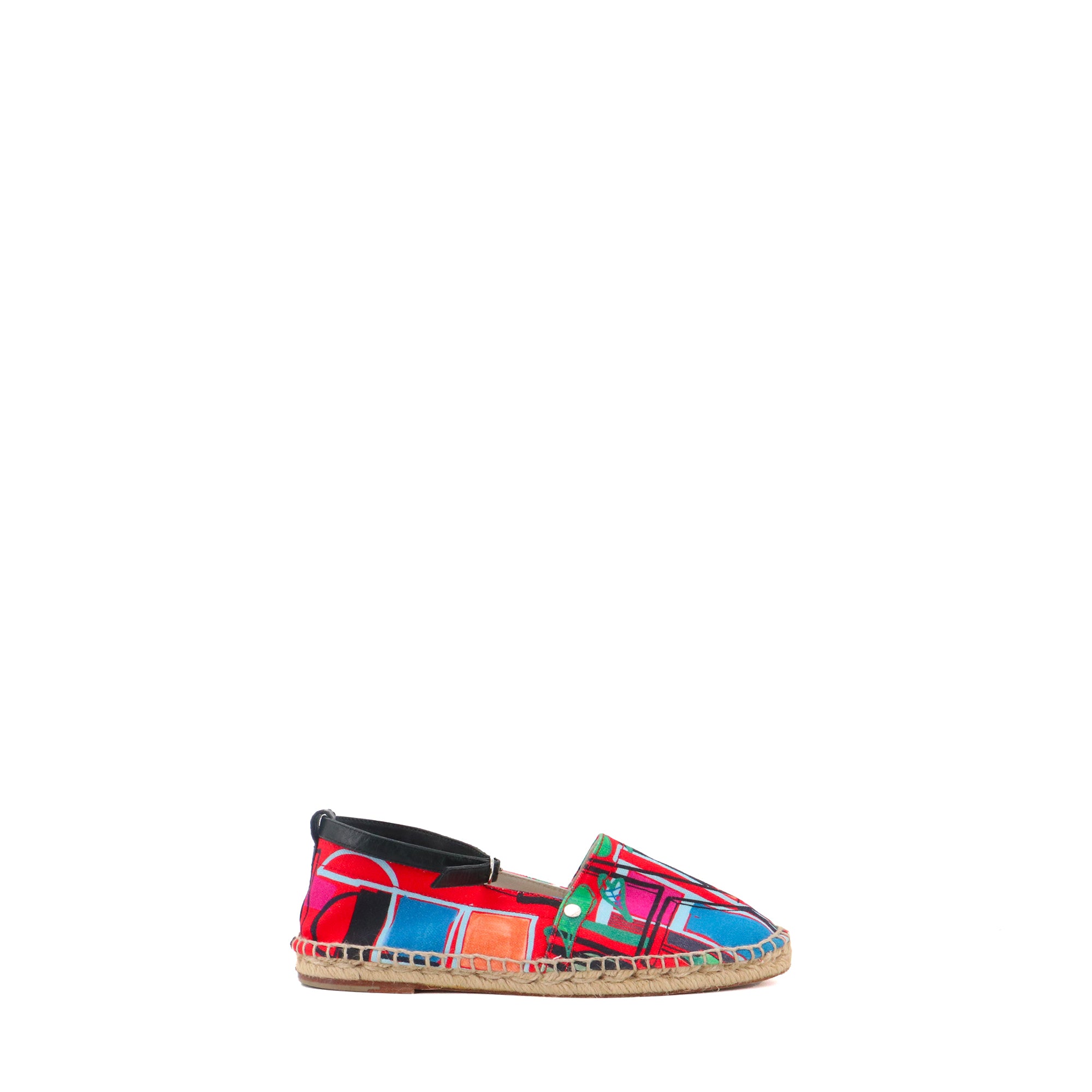 HERMÈS - Espadrilles Malaga Hermès en toile multicolore (T37)