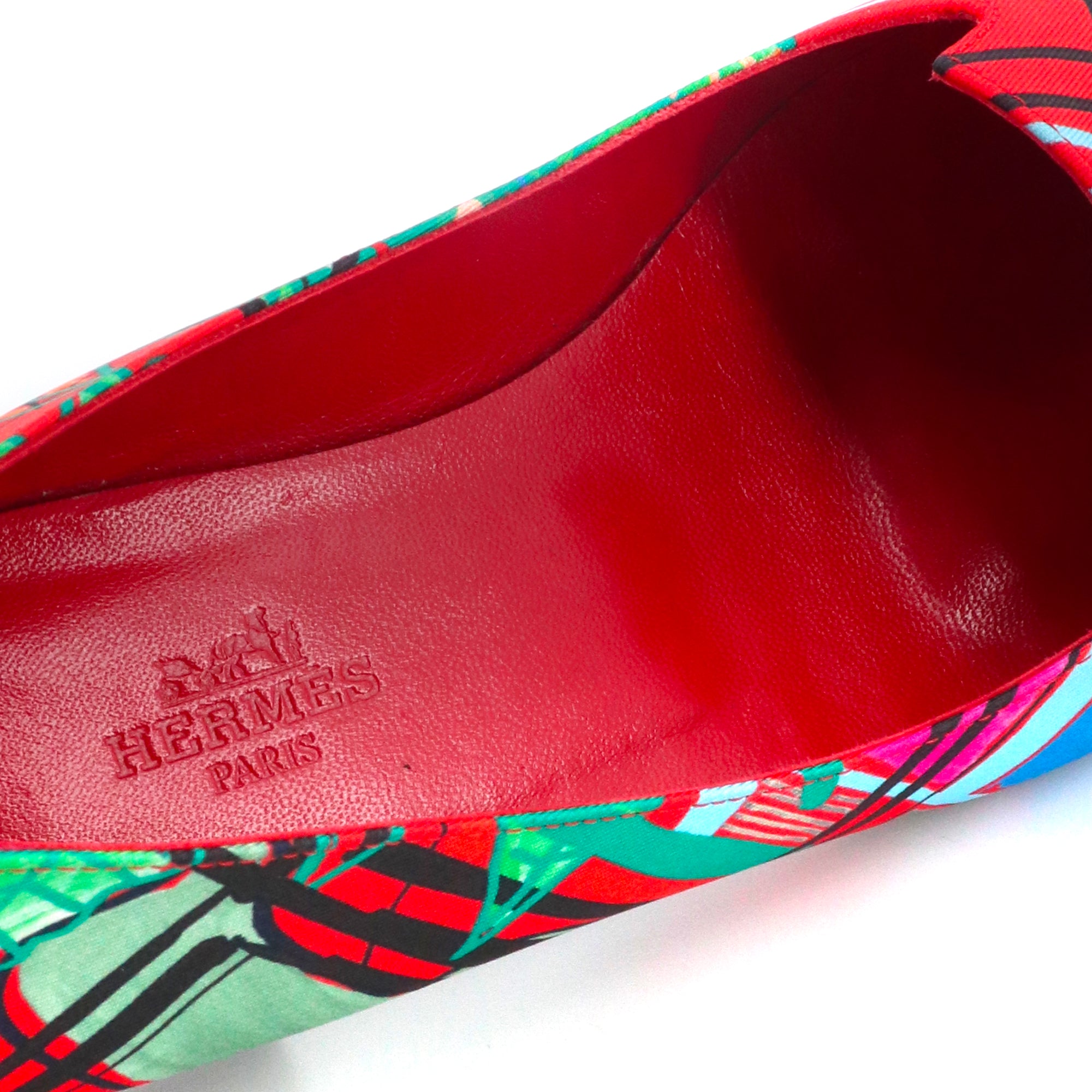 HERMÈS - Mocassins Holly Hermès en toile multicolore (T37)