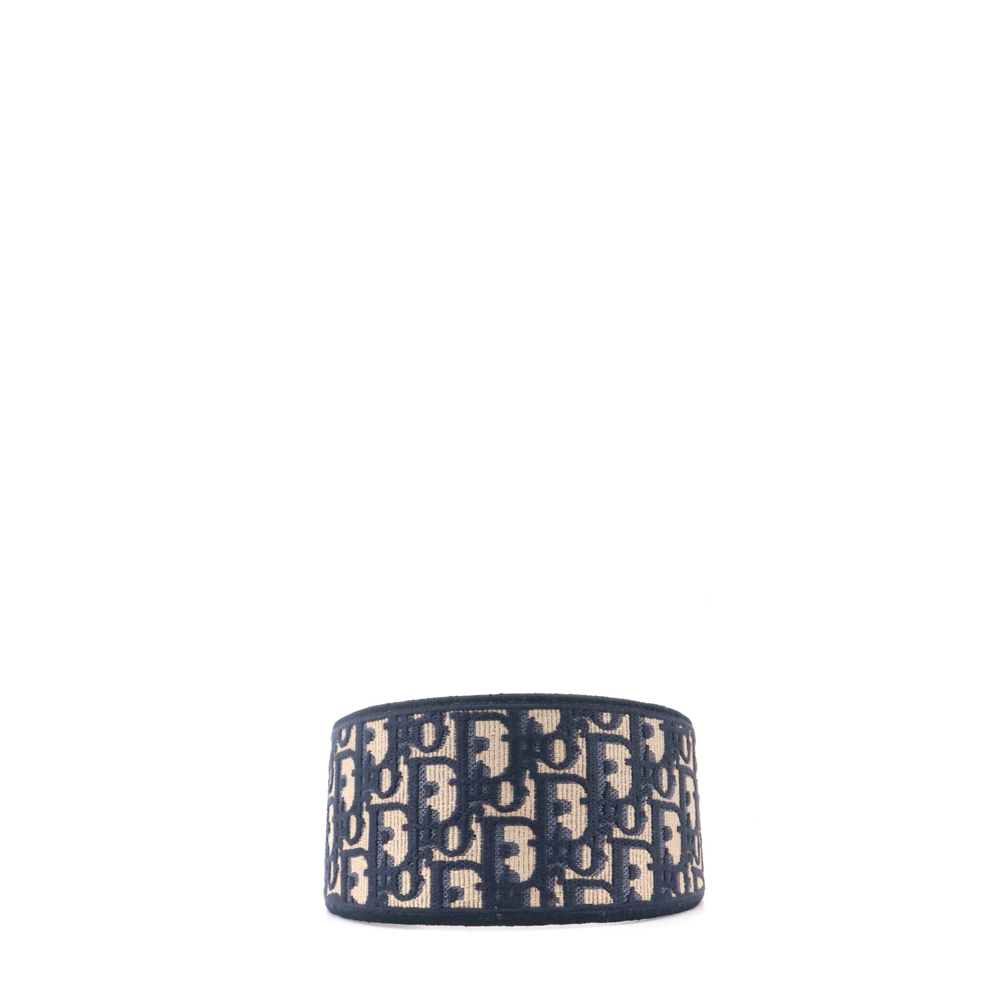DIOR - Large Dior headband in navy blue Dior Oblique canvas