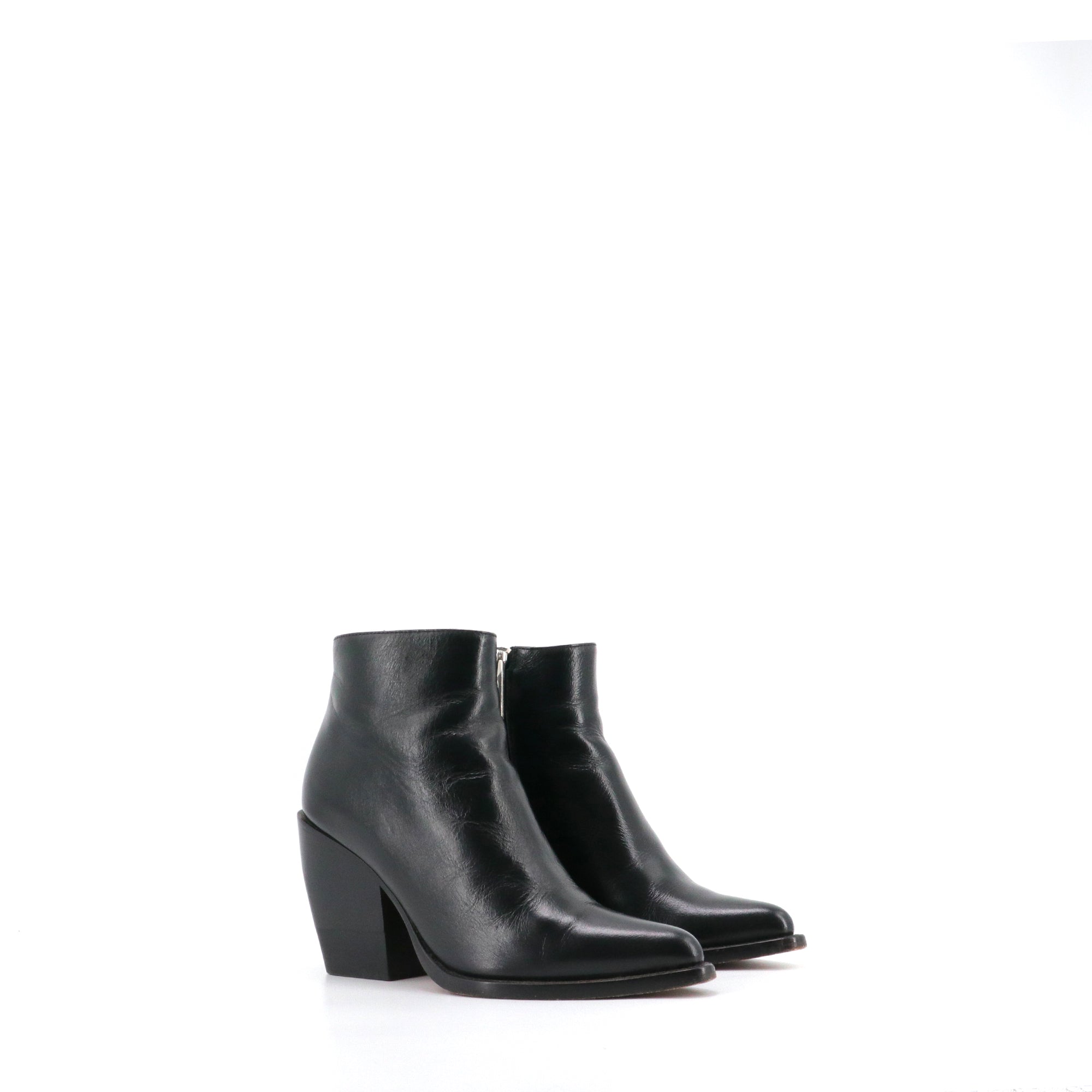 CHLOÉ - Chloé Rylee ankle boots in black leather (Size 37.5)