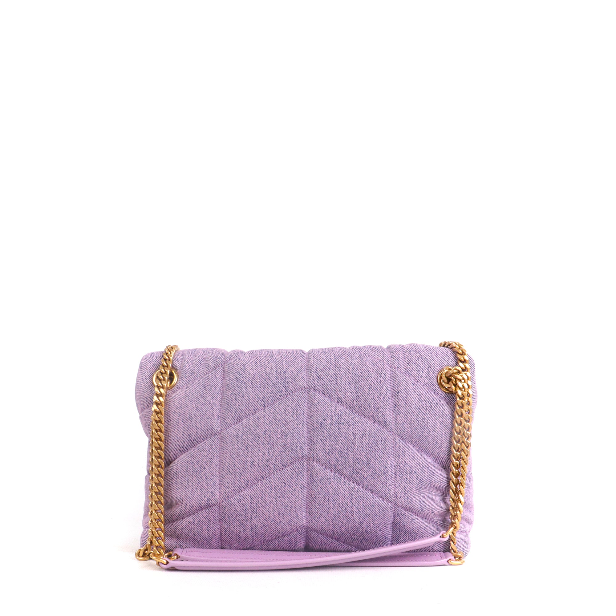 SAINT LAURENT - Sac à bandoulière Puffer medium Saint Laurent en denim violet