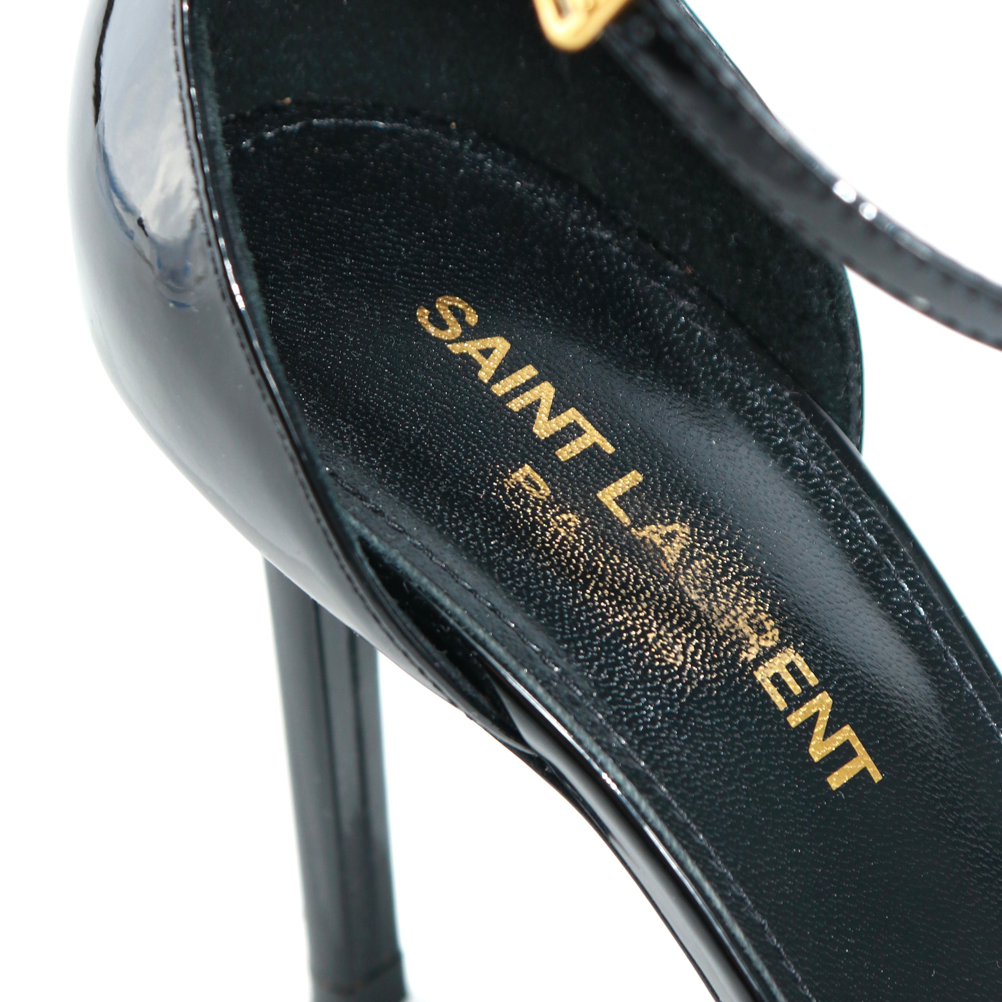 SAINT LAURENT - Escarpins Amber en cuir verni noir (T36)