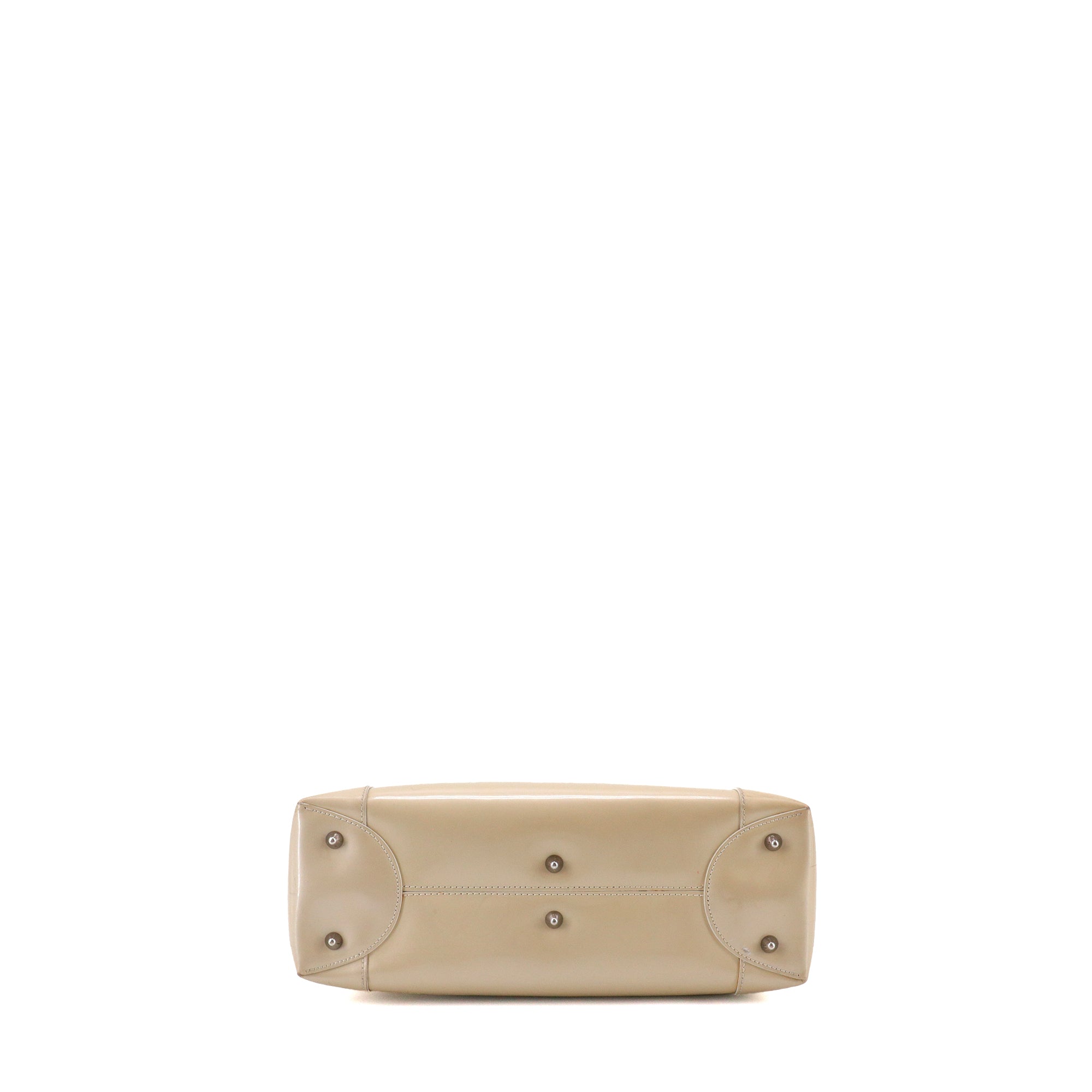 DIOR - Sac à bandoulière Lady Perla Dior en cuir verni beige