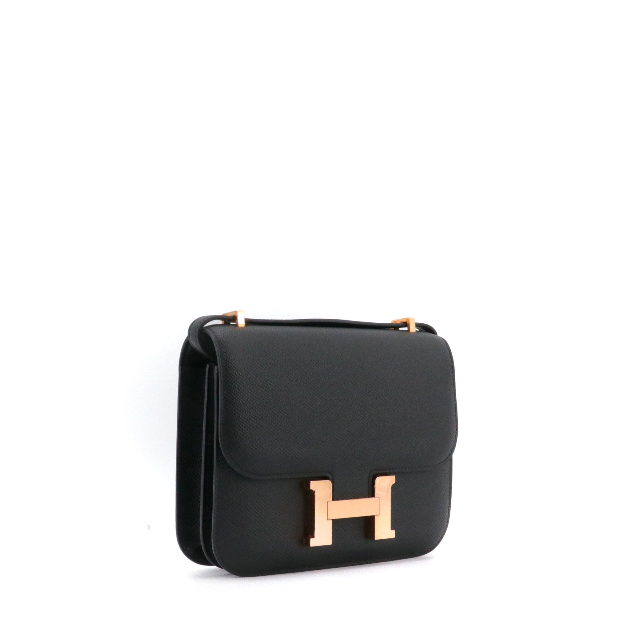 HERMÈS - Sac à bandoulière Constance 18 Hermès en cuir epsom noir