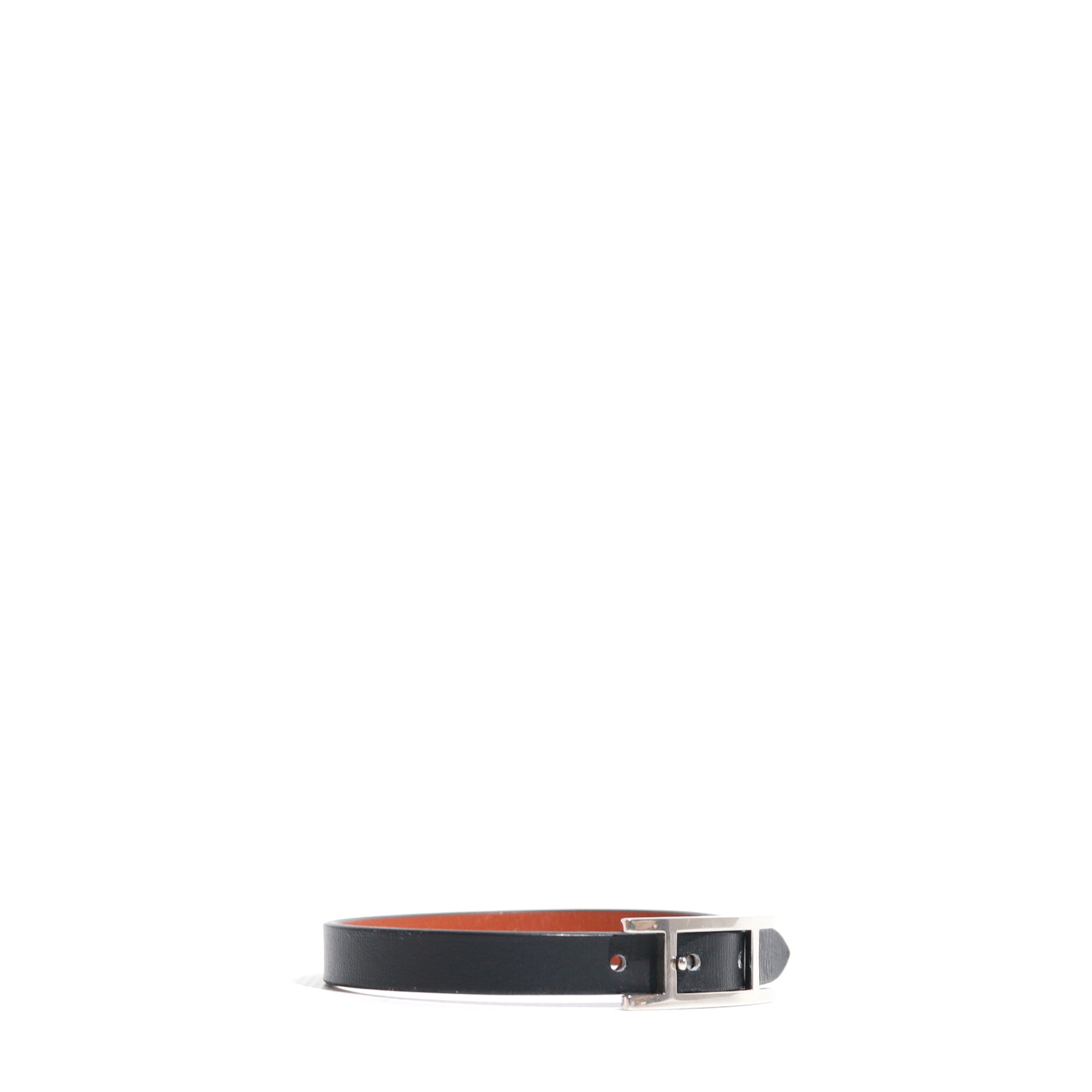 HERMÈS - Reversible single tour Behapi bracelet in black and brown leather