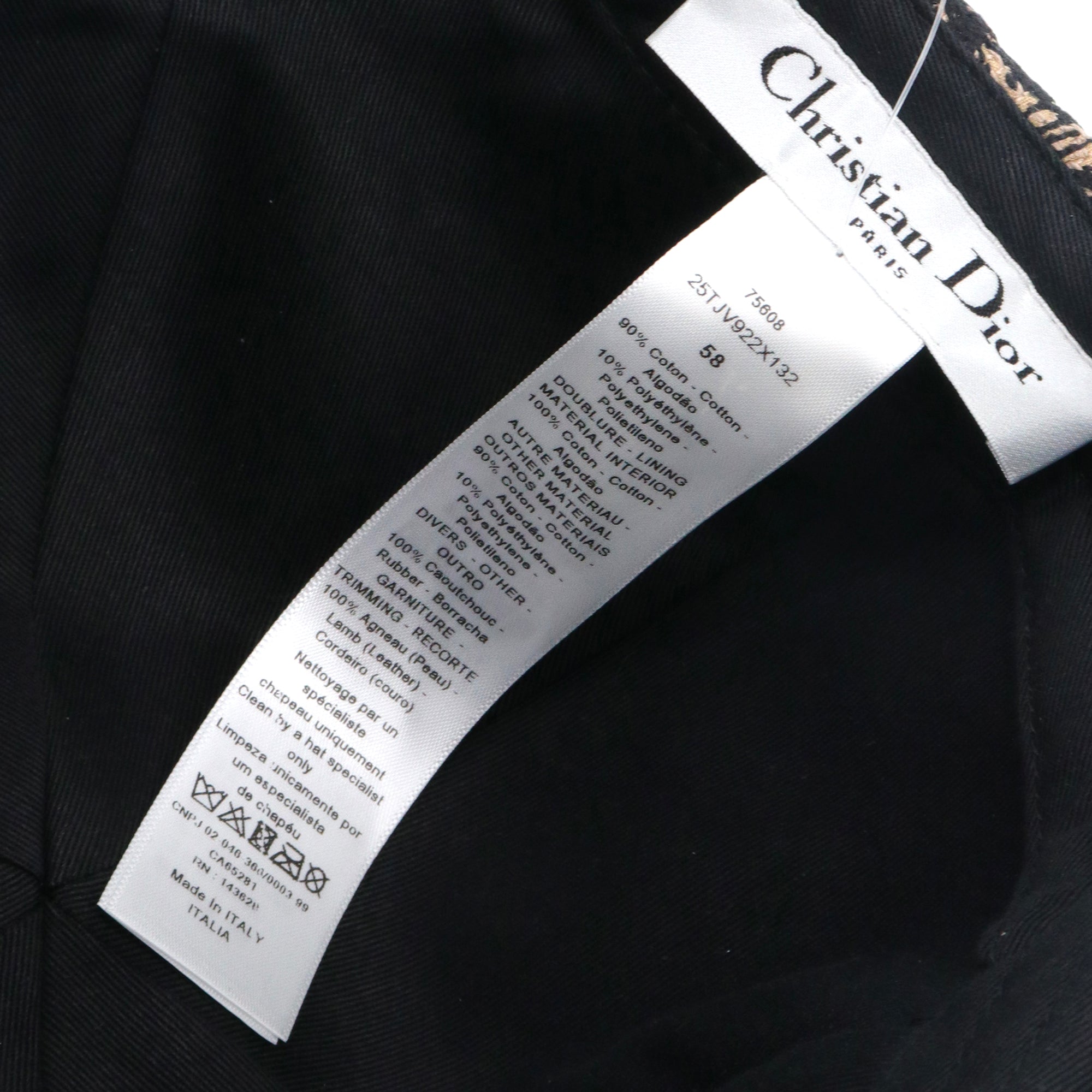DIOR - Casquette D-Player Dior en toile de jouy beige (T58)