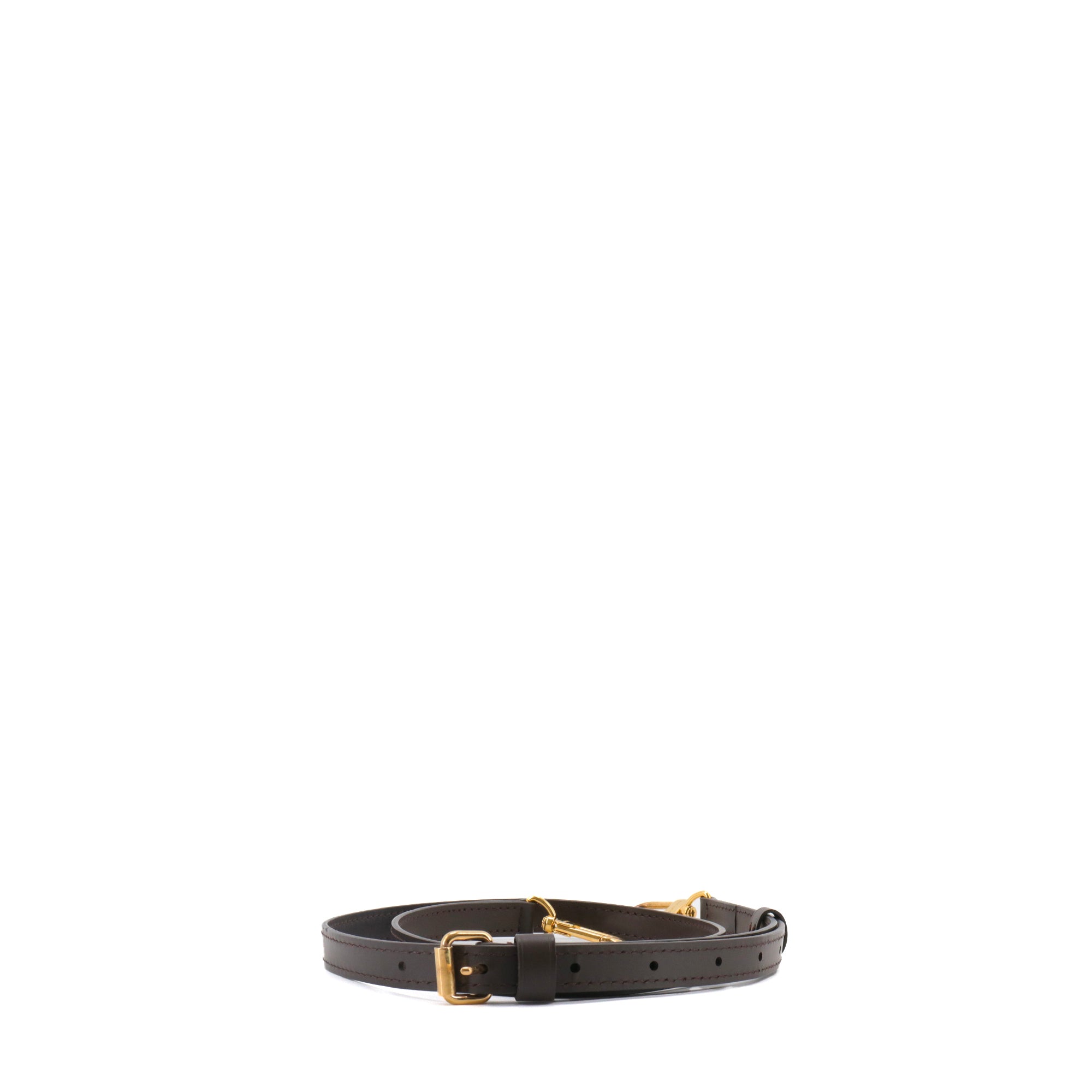 LOUIS VUITTON - Louis Vuitton adjustable bag strap in brown leather