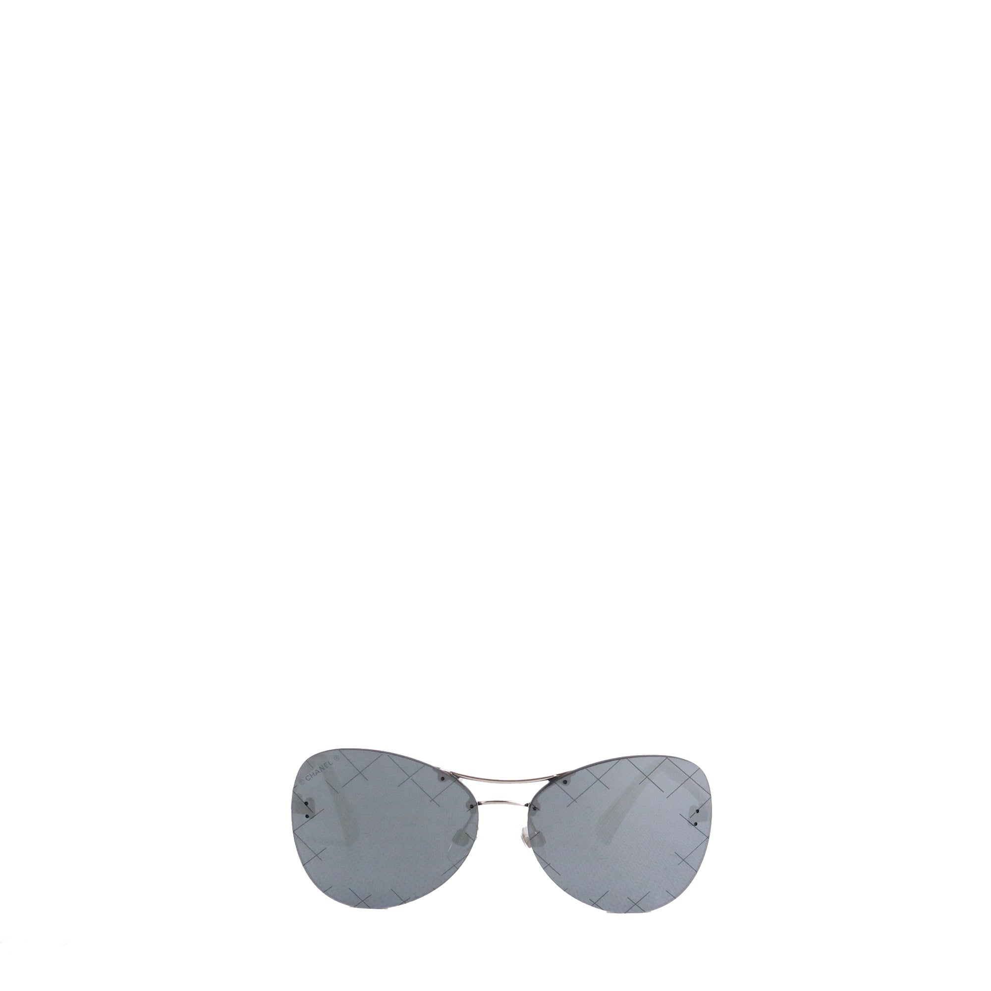 CHANEL - Lunettes de soleil Aviateur Chanel en métal argenté