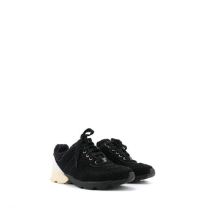 CHANEL - Sneakers Low-top Chanel en tweed noir (T39)