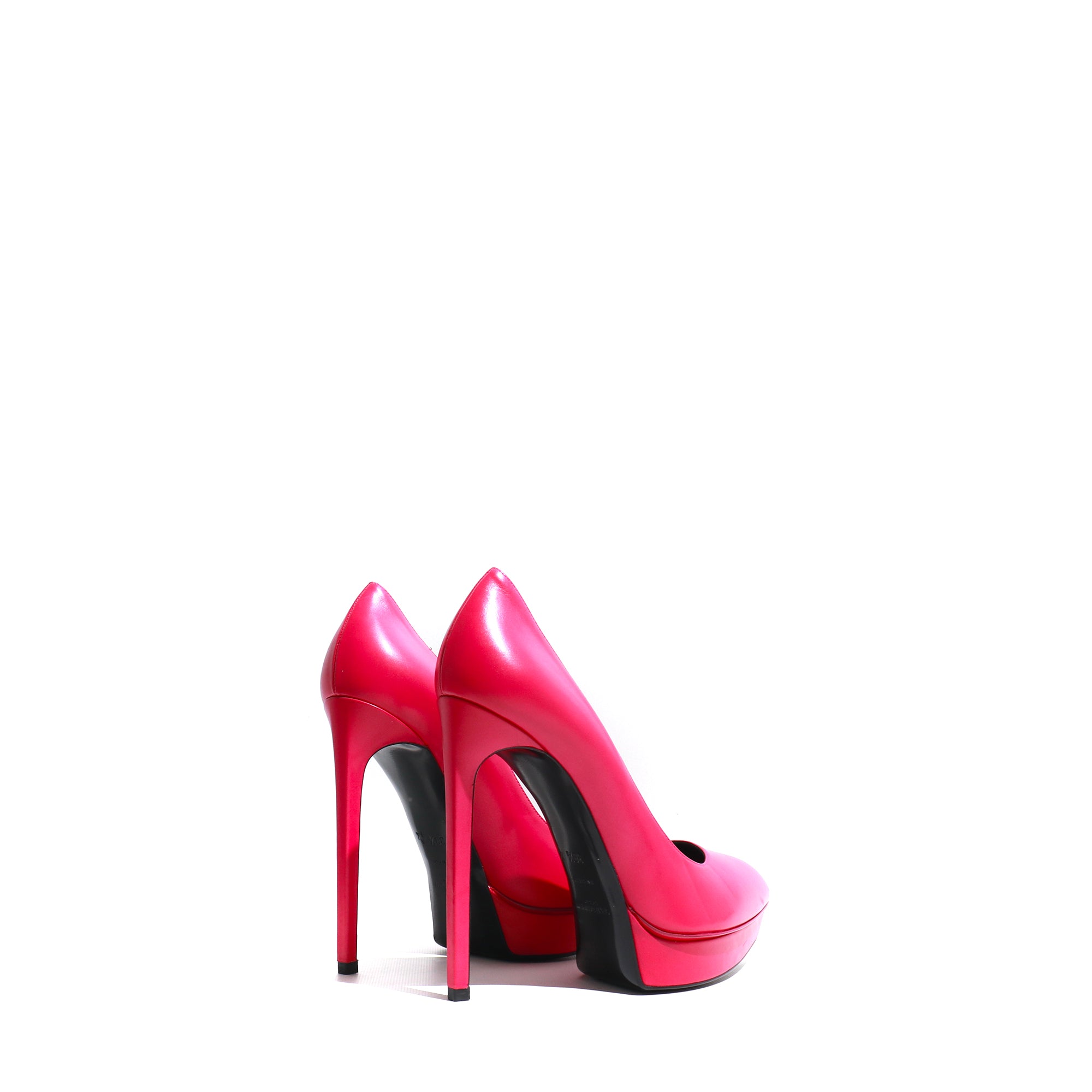 SAINT LAURENT - Escarpins Janis en cuir lisse fushia (T38,5)