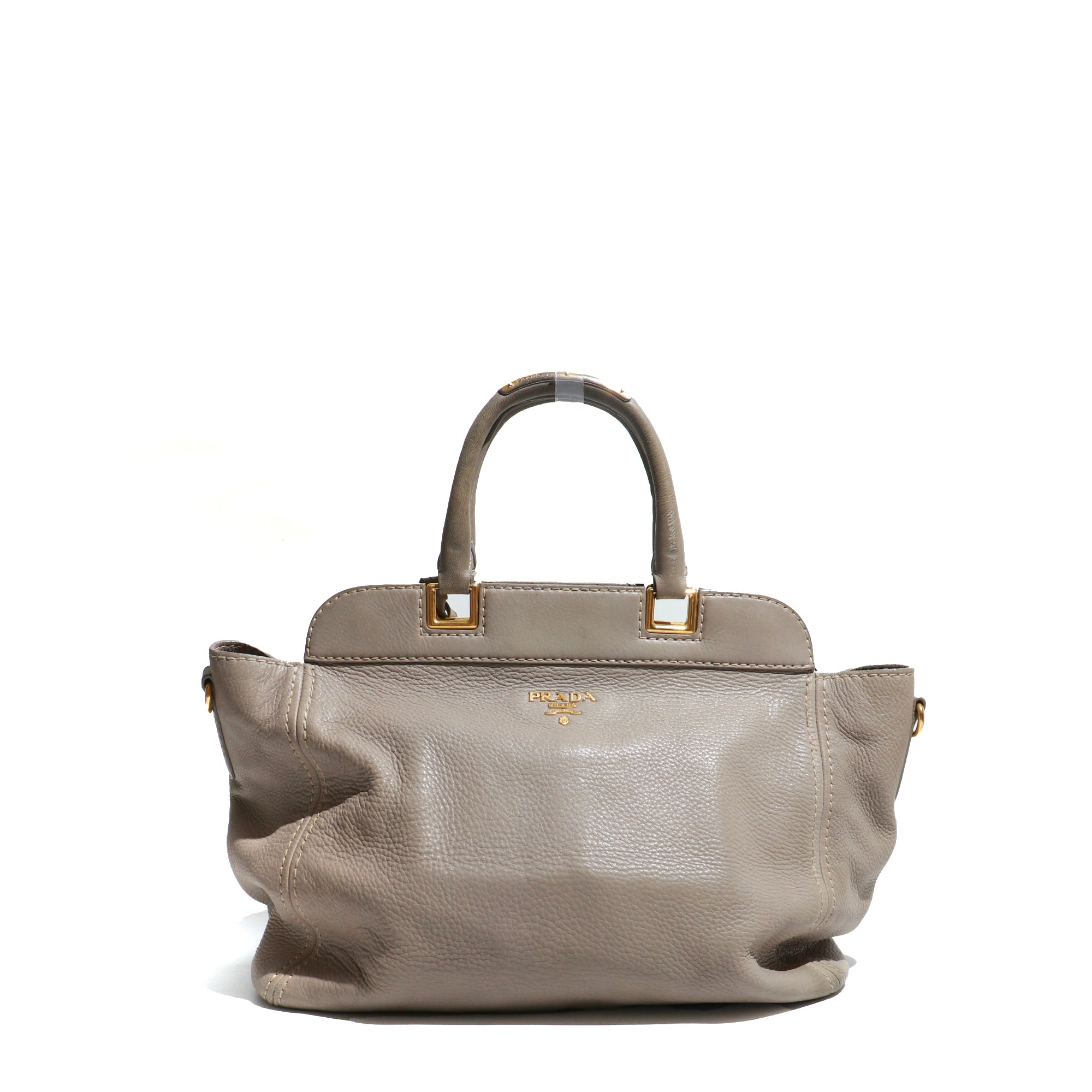 PRADA - Vintage gray leather handbag