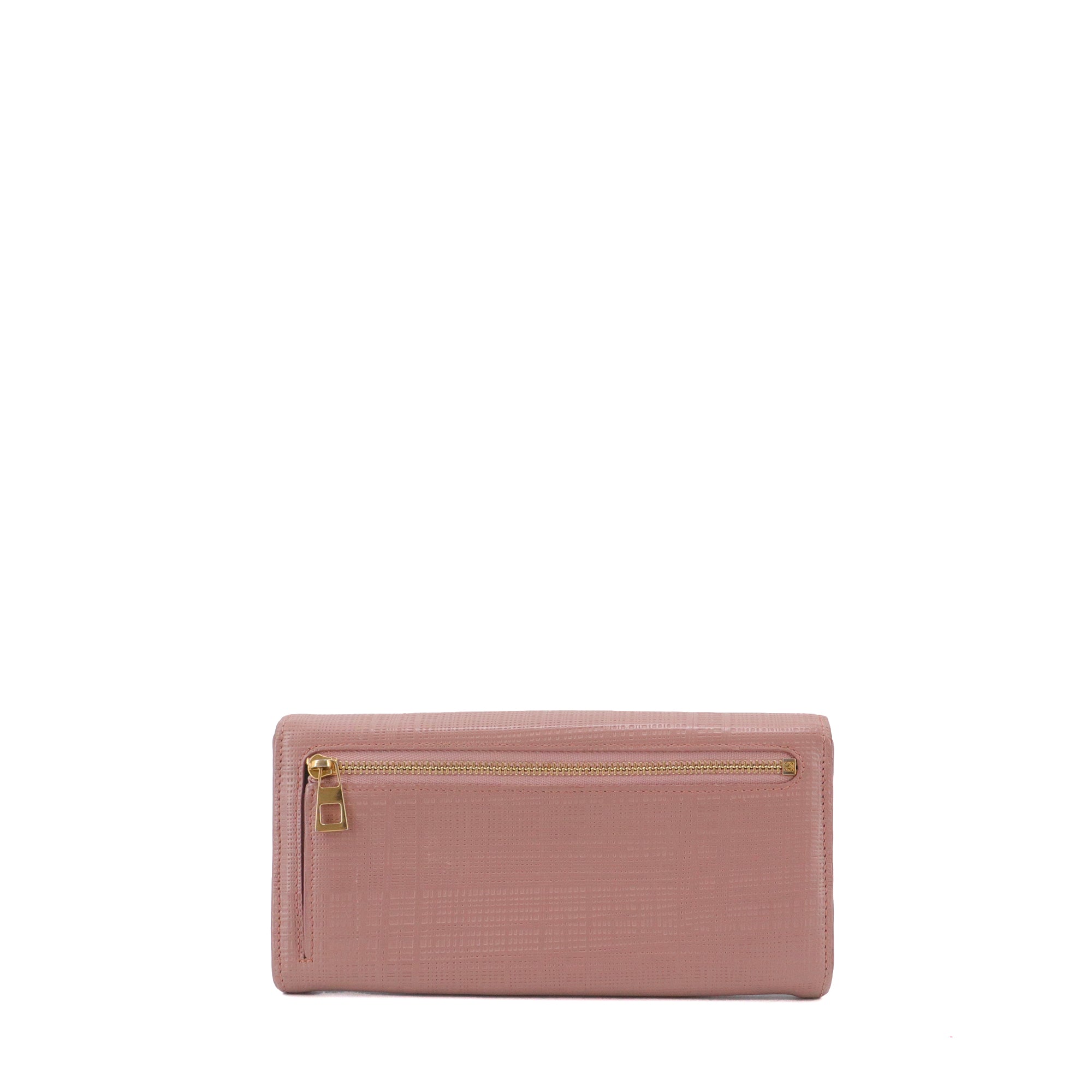 LOEWE - Portefeuille Continental Loewe en cuir rose ancien
