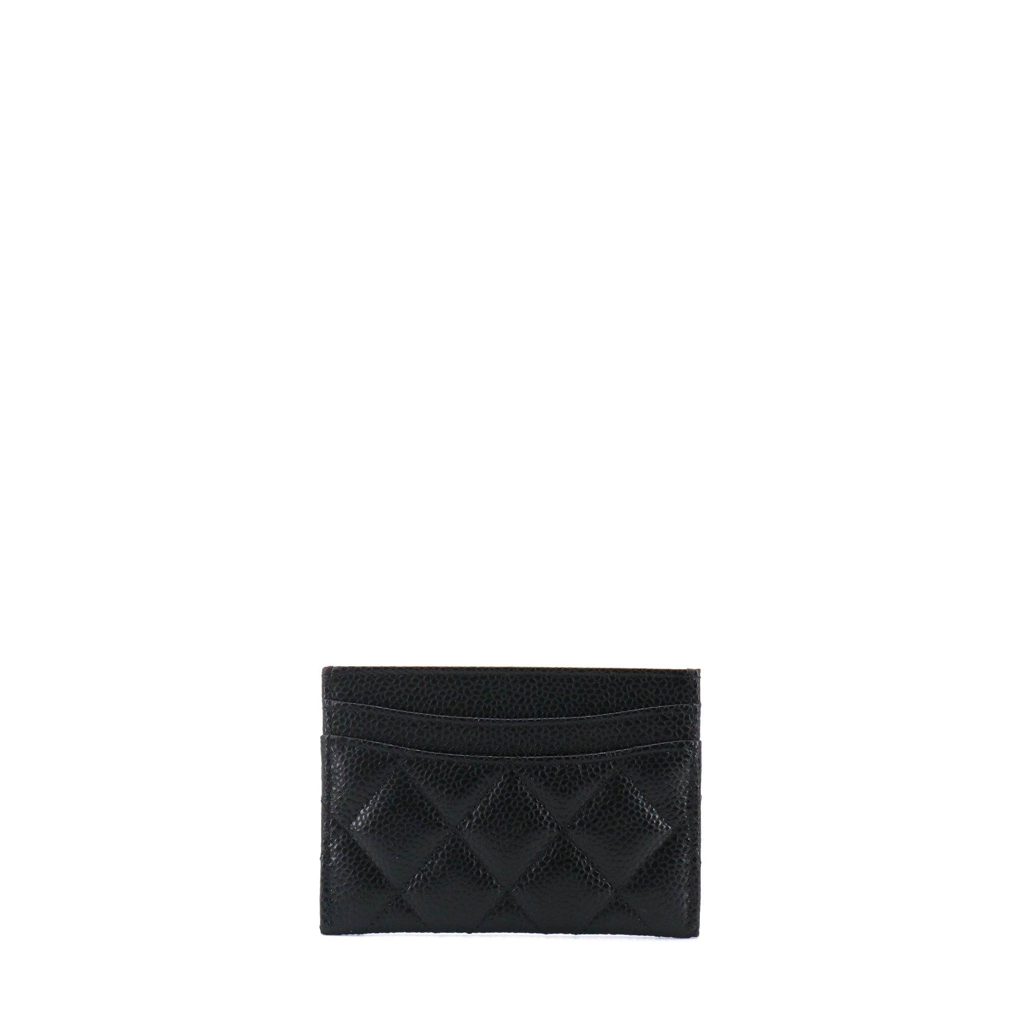 CHANEL - Chanel card holder in black caviar quilted leather