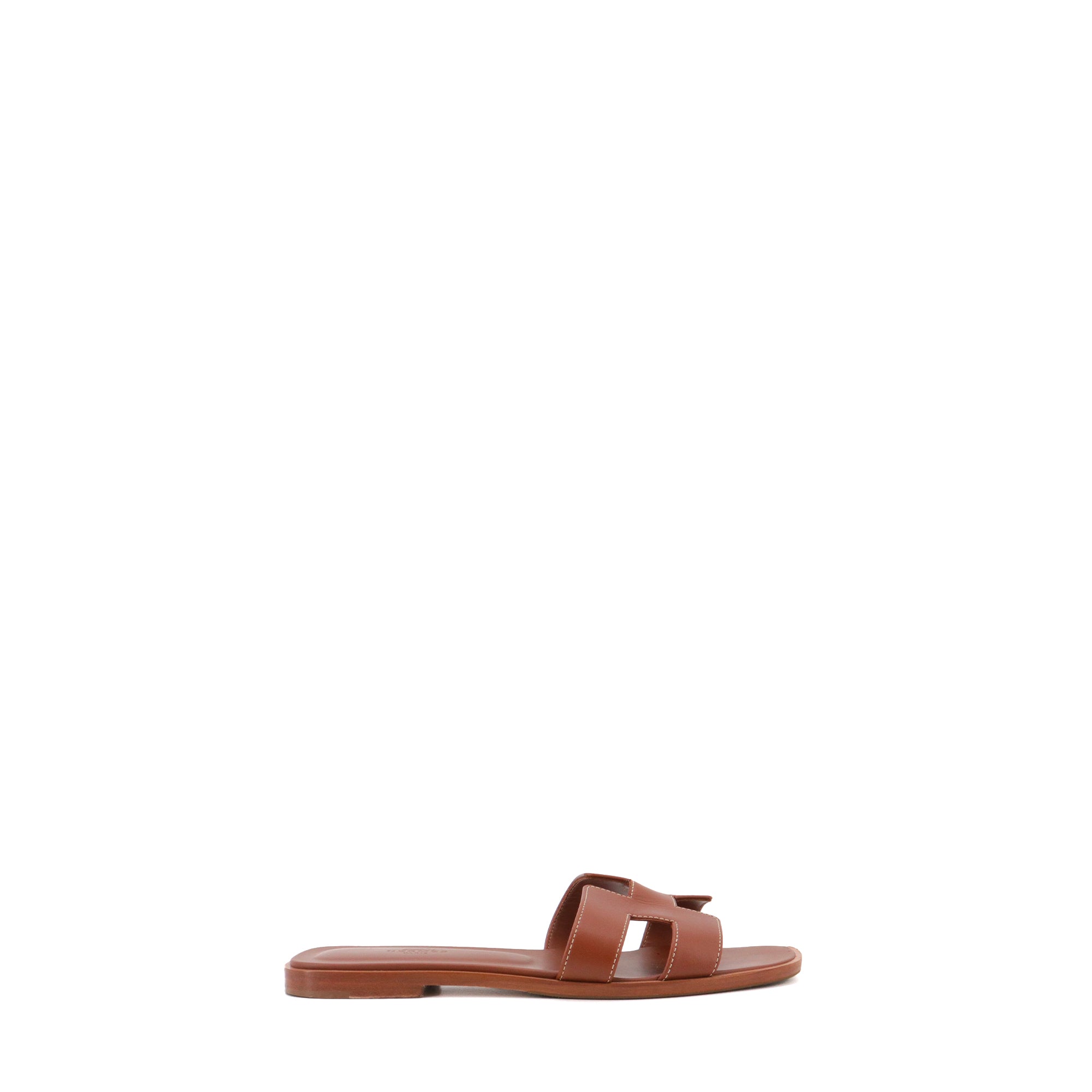 HERMÈS - Oran Hermès sandals in gold leather (T38)