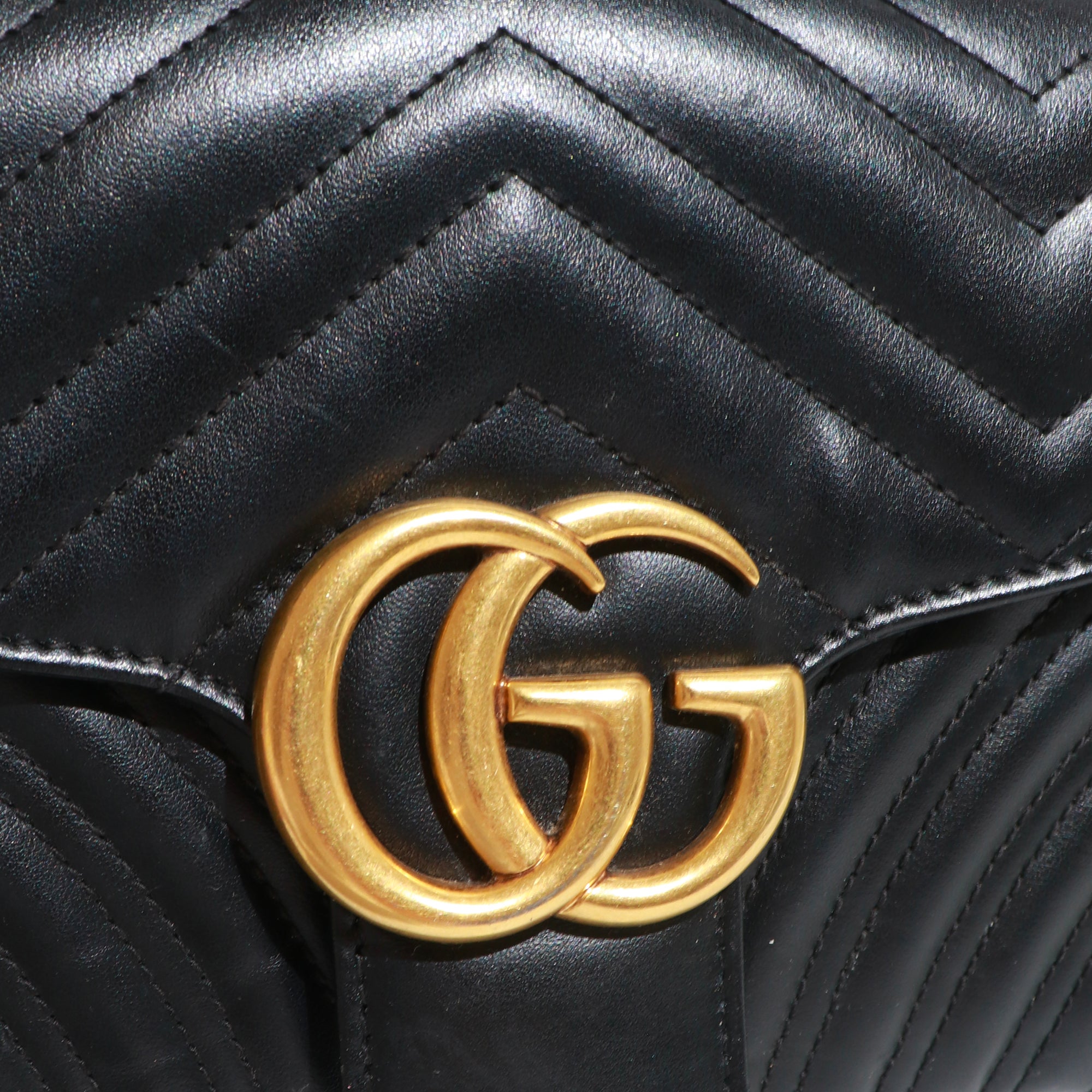 GUCCI - Sac à épaule GG Marmont Petite Taille en cuir noir
