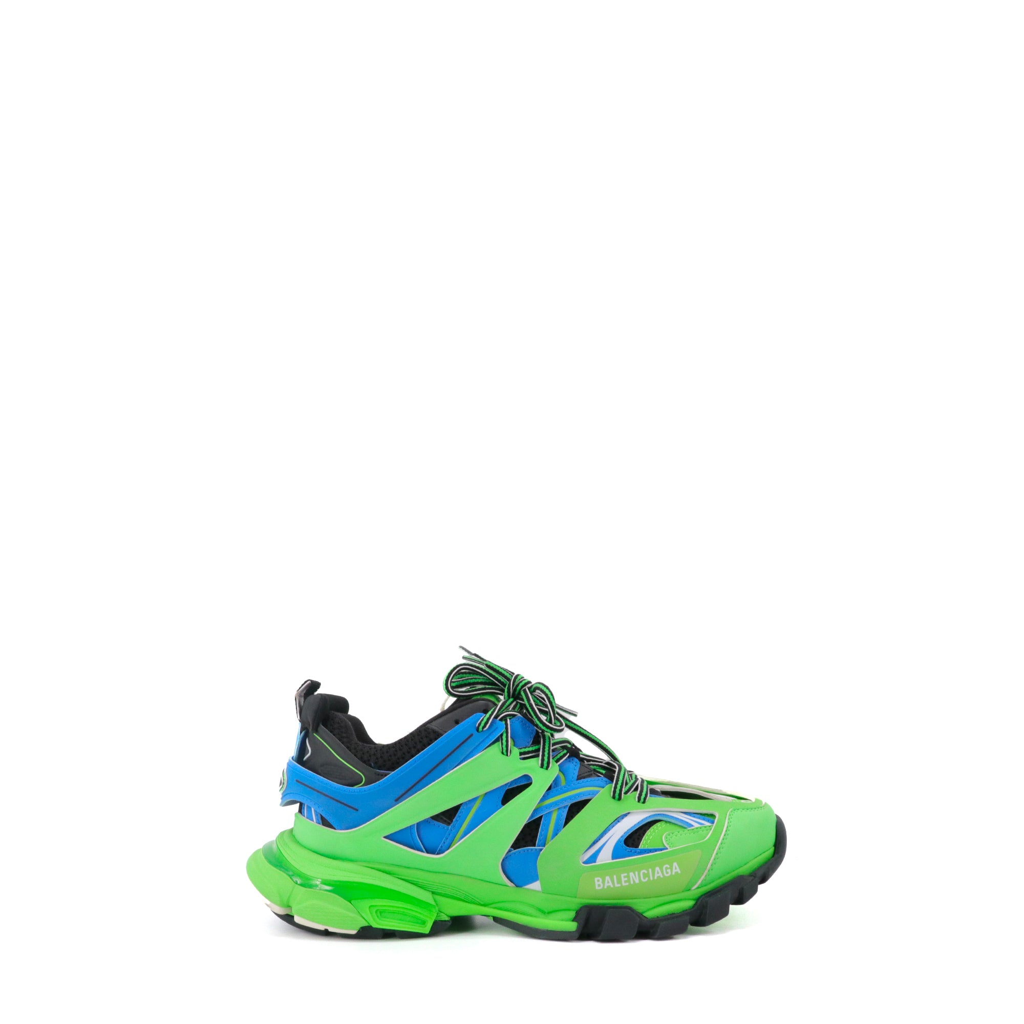 BALENCIAGA - Sneakers Track Balenciaga en cuir vert et bleu (T42)